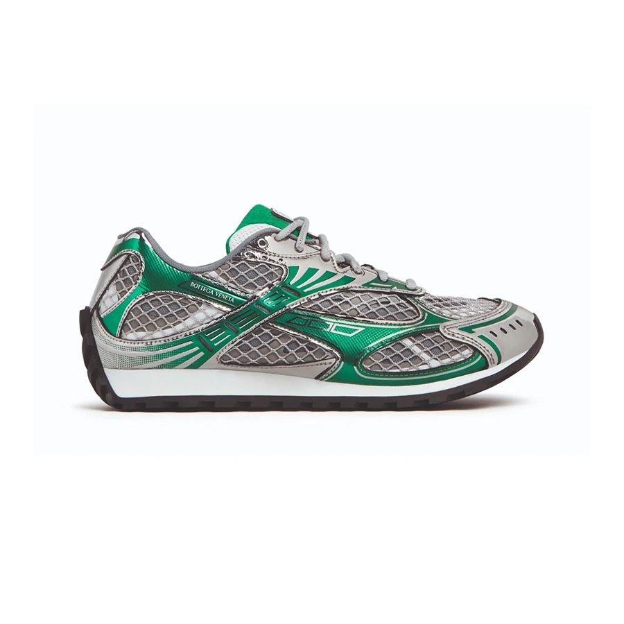 (W) Bottega Veneta Orbit Sneaker Silver Parakeet, (W) Bottega Veneta Orbit Sneaker Silver White 착용 스타일 - 2