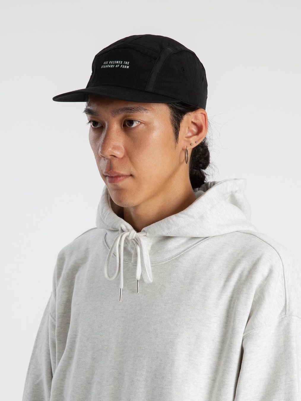 Found Pocket Side A Camp Cap Black, Found Pocket Side B Camp Cap Black 착용 스타일