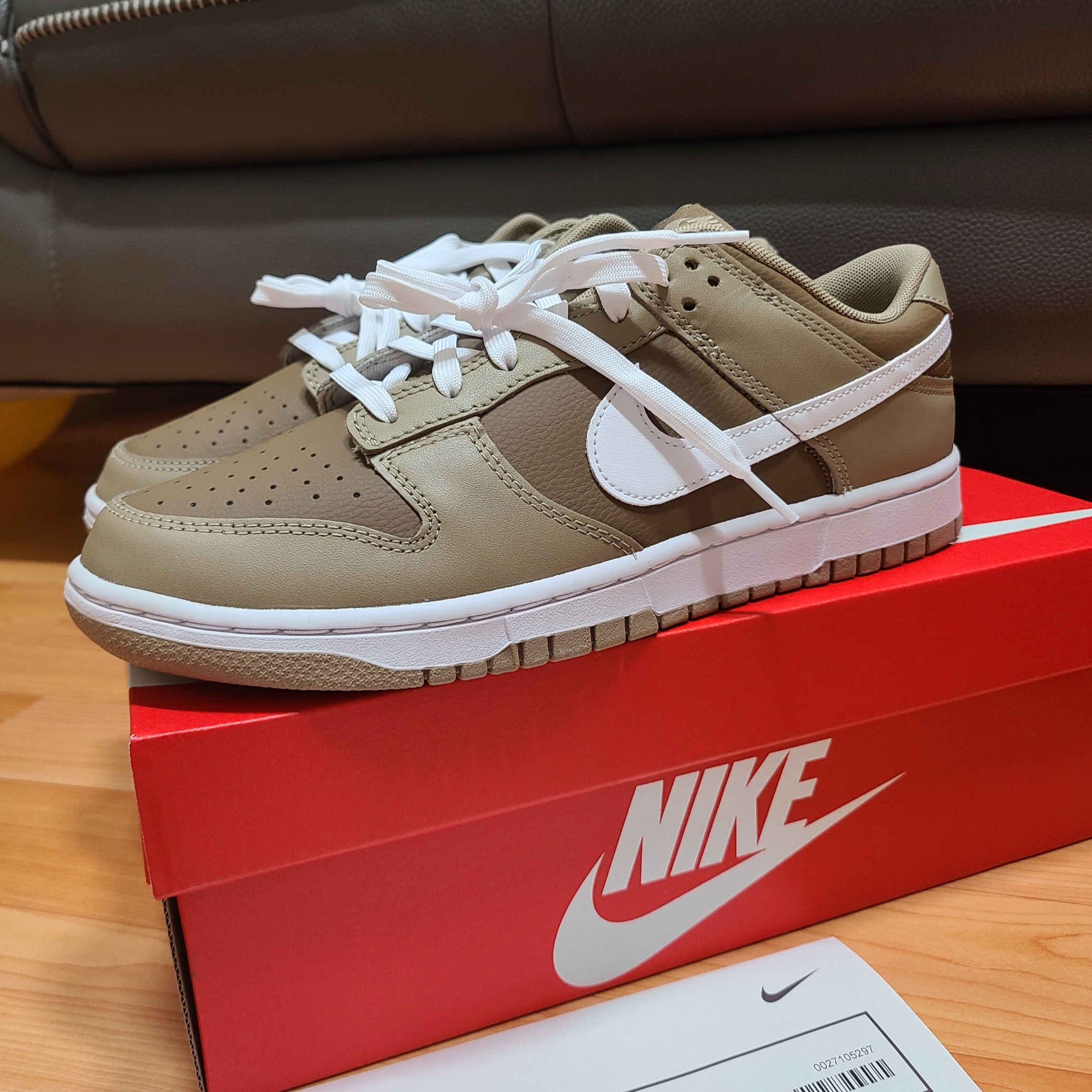 Nike Dunk Low Retro Khaki Hazel Rush 착용 스타일