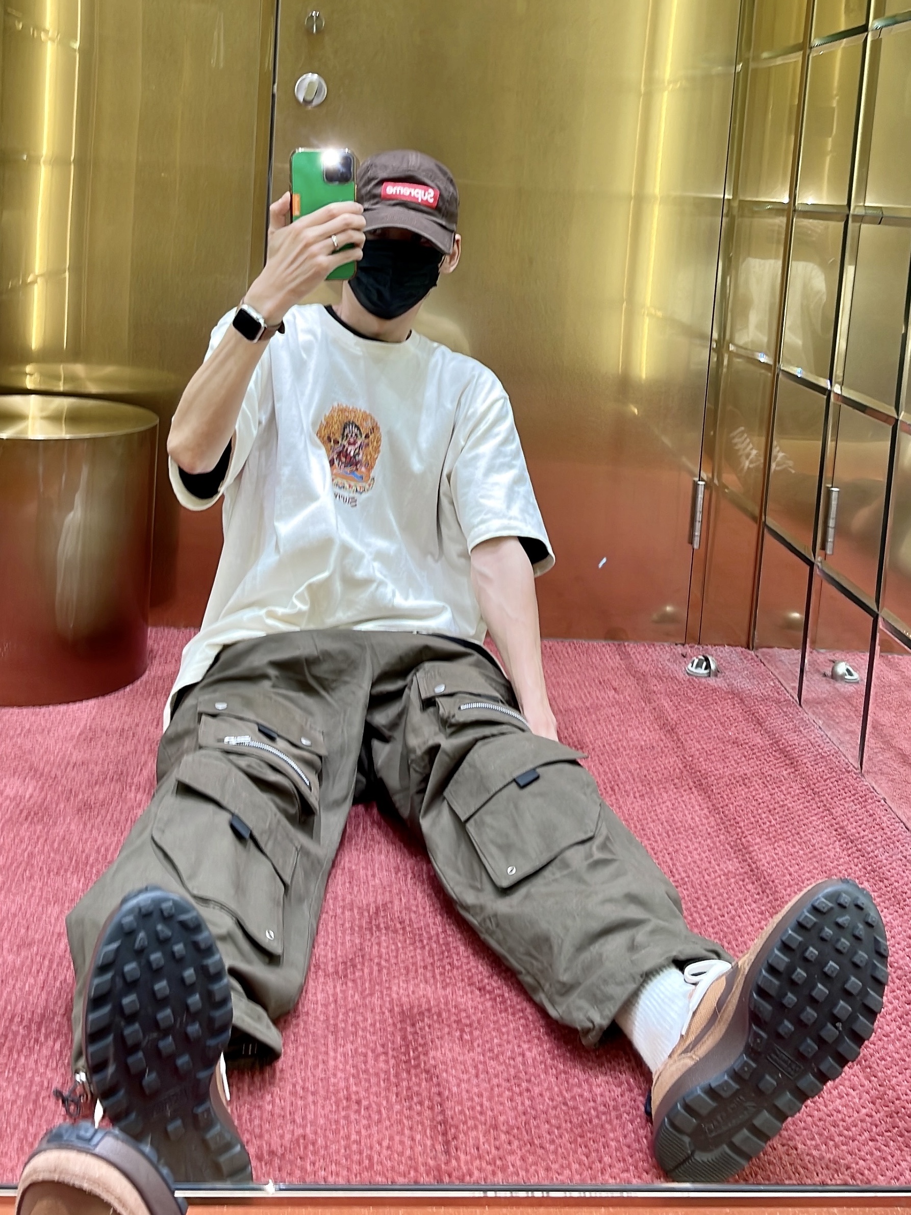 Nike x Tom Sachs General Purpose Shoe Brown, Supreme Person T-Shirt Natural - 22SS 착용 스타일 - 5