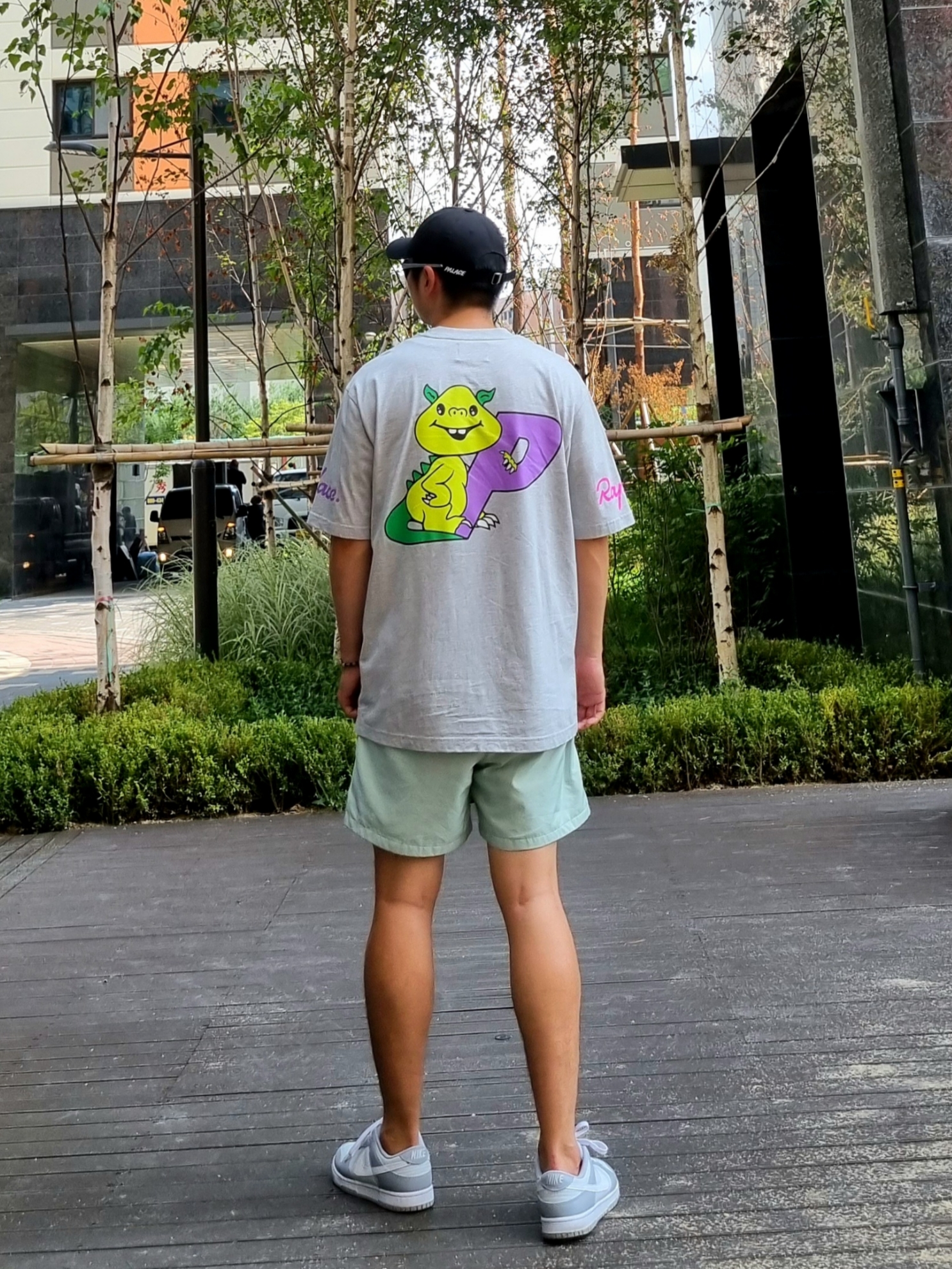 Palace x Rapha EF Education First T-Shirt Grey Marl - 22SS, Nike Dunk Low Retro Wolf Grey 착용 스타일