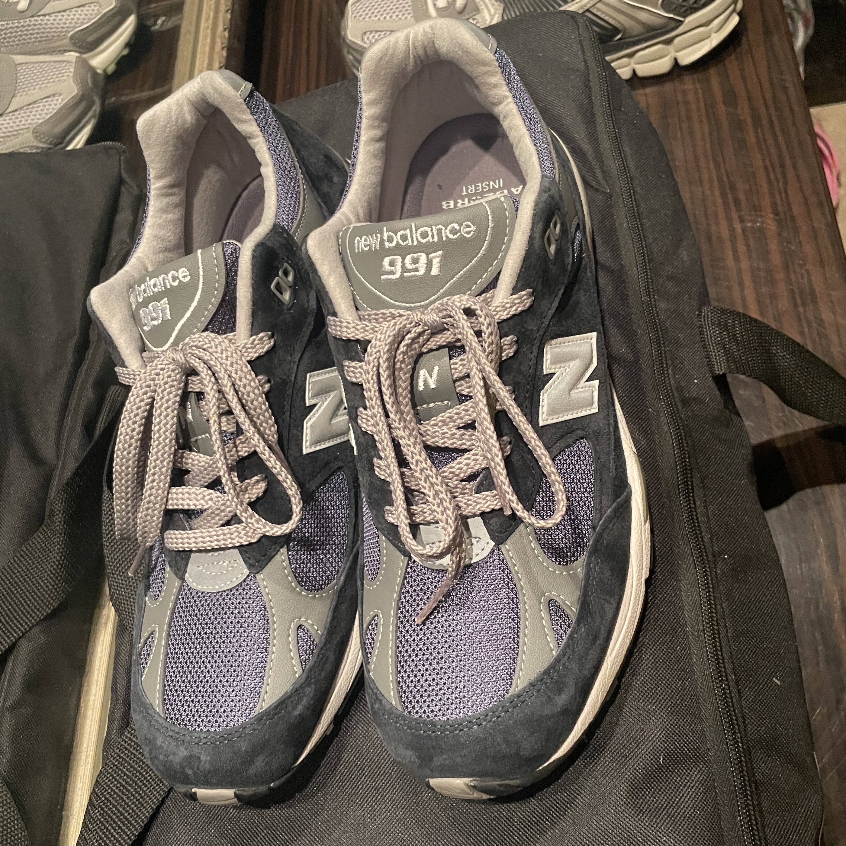 New Balance 991 Made in UK Navy 착용 스타일 - 2
