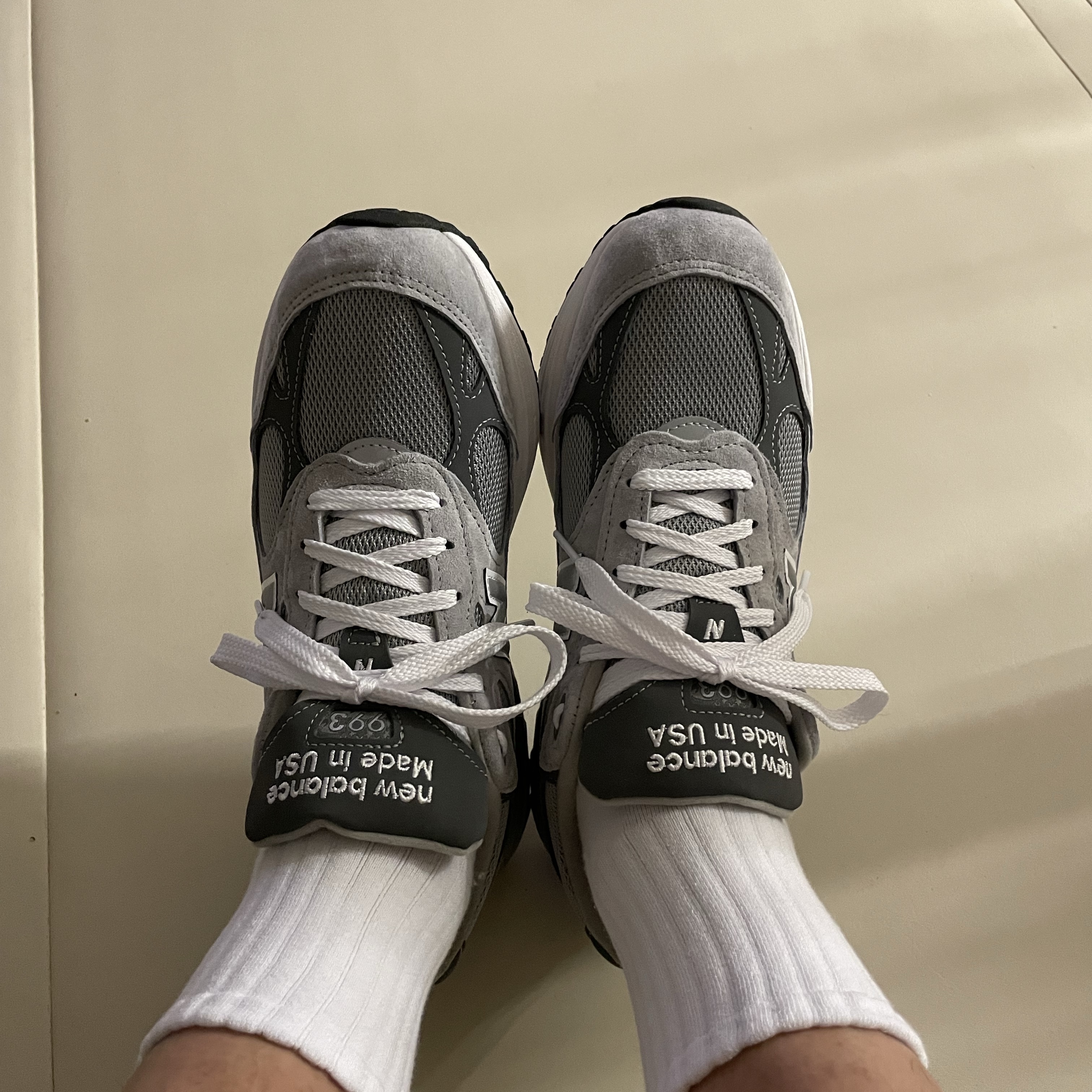 New Balance 993 Made in USA Grey - D Standard 착용 스타일 - 3