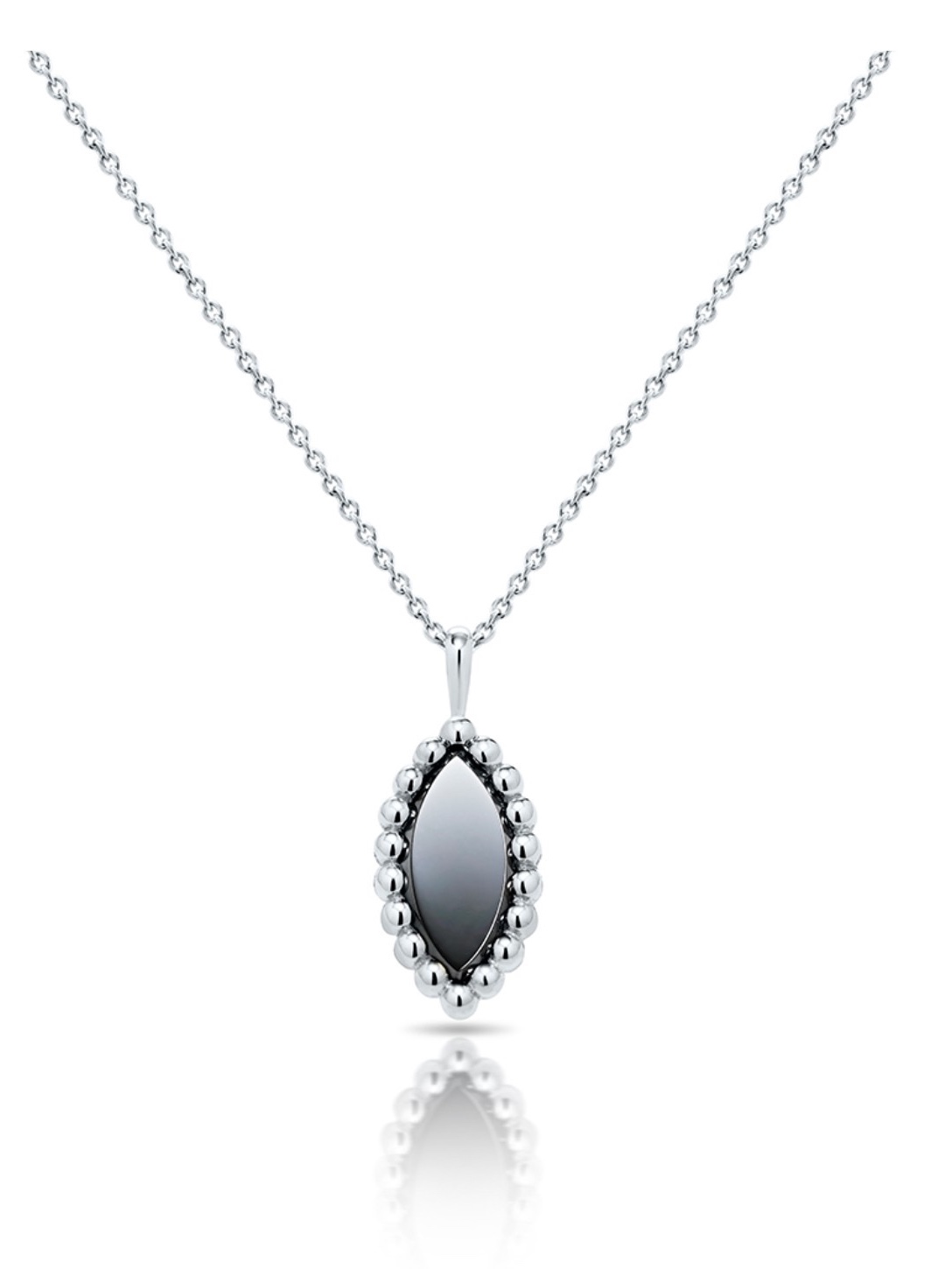 Miko Vasty Marquise Onyx Necklace White Gold 착용 스타일