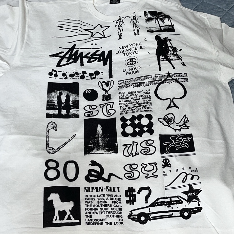 Stussy Sara T-Shirt White 착용 스타일 - 3
