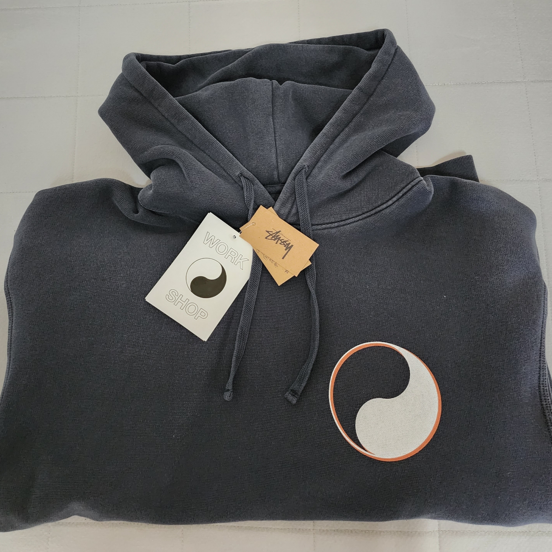 Stussy x Our Legacy Drop Shadow Pigment Dyed Hoodie Black 착용 스타일