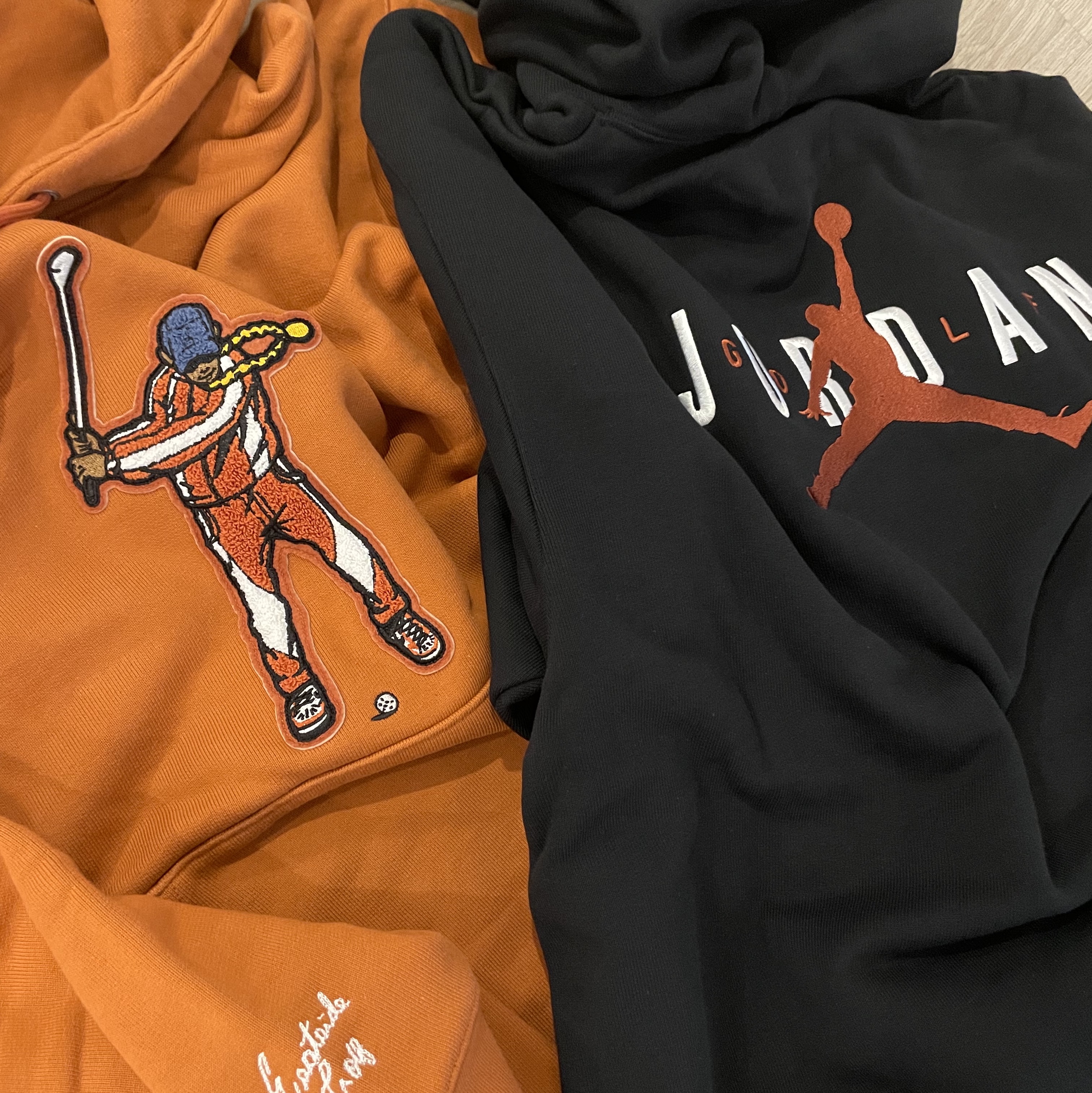 Jordan x Eastside Golf Fleece Hoodie Burnt Sunrise - Asia, Jordan x Eastside Golf Fleece Hoodie Black - Asia 착용 스타일