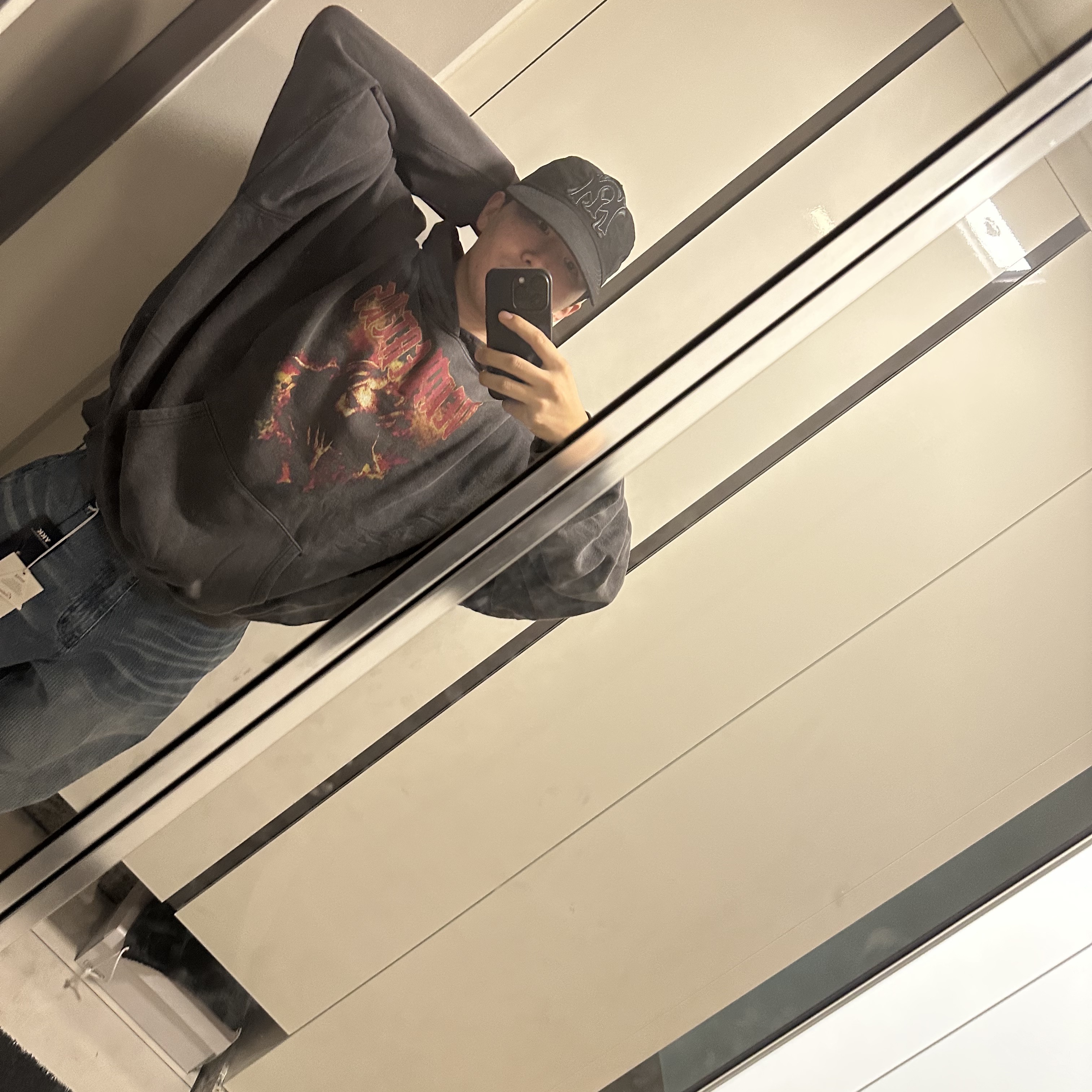 Undermycar Death Eaters Oversized Hoodie Fiesta - 23FW, Nike Air Force 1 '07 WB Flax 착용 스타일 - 2