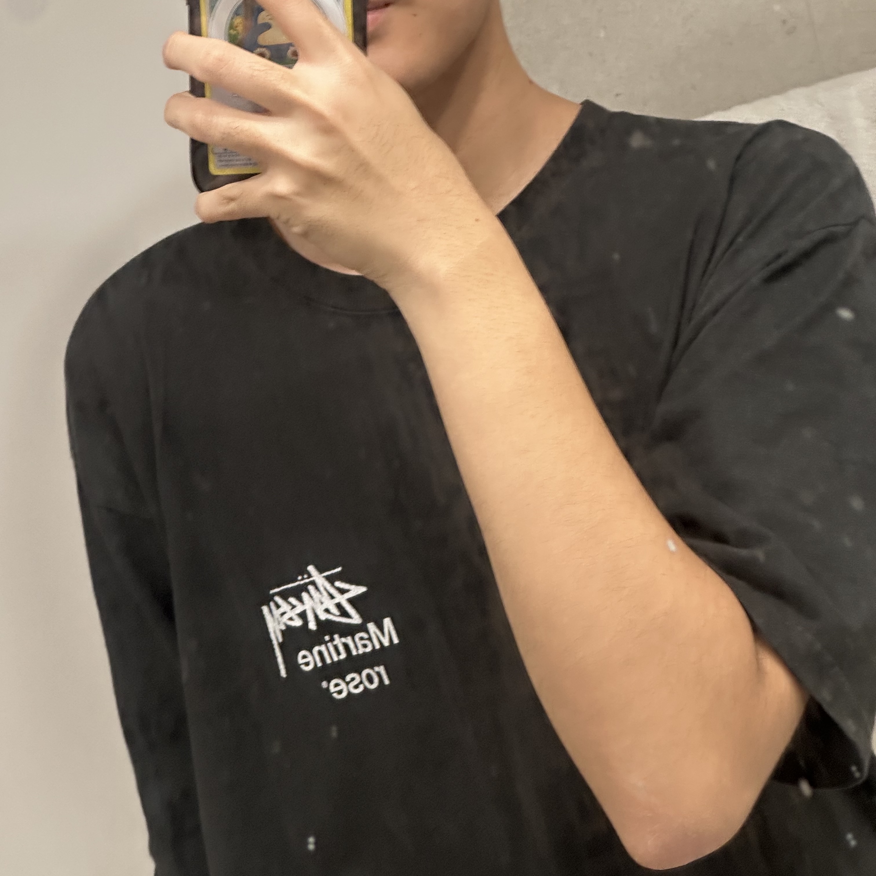 Stussy x Martine Rose Collage Pigment Dyed T-Shirt Black, Nike Air Force 1 '07 Low White 착용 스타일 - 3