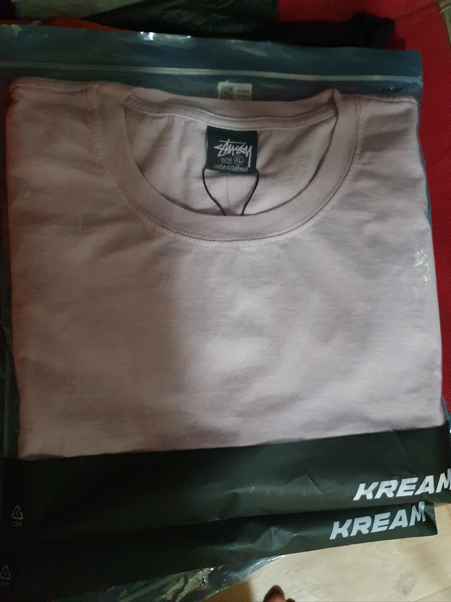 Stussy Basic Stussy Pigment Dyed LS T-Shirt Blush 2023 착용 스타일