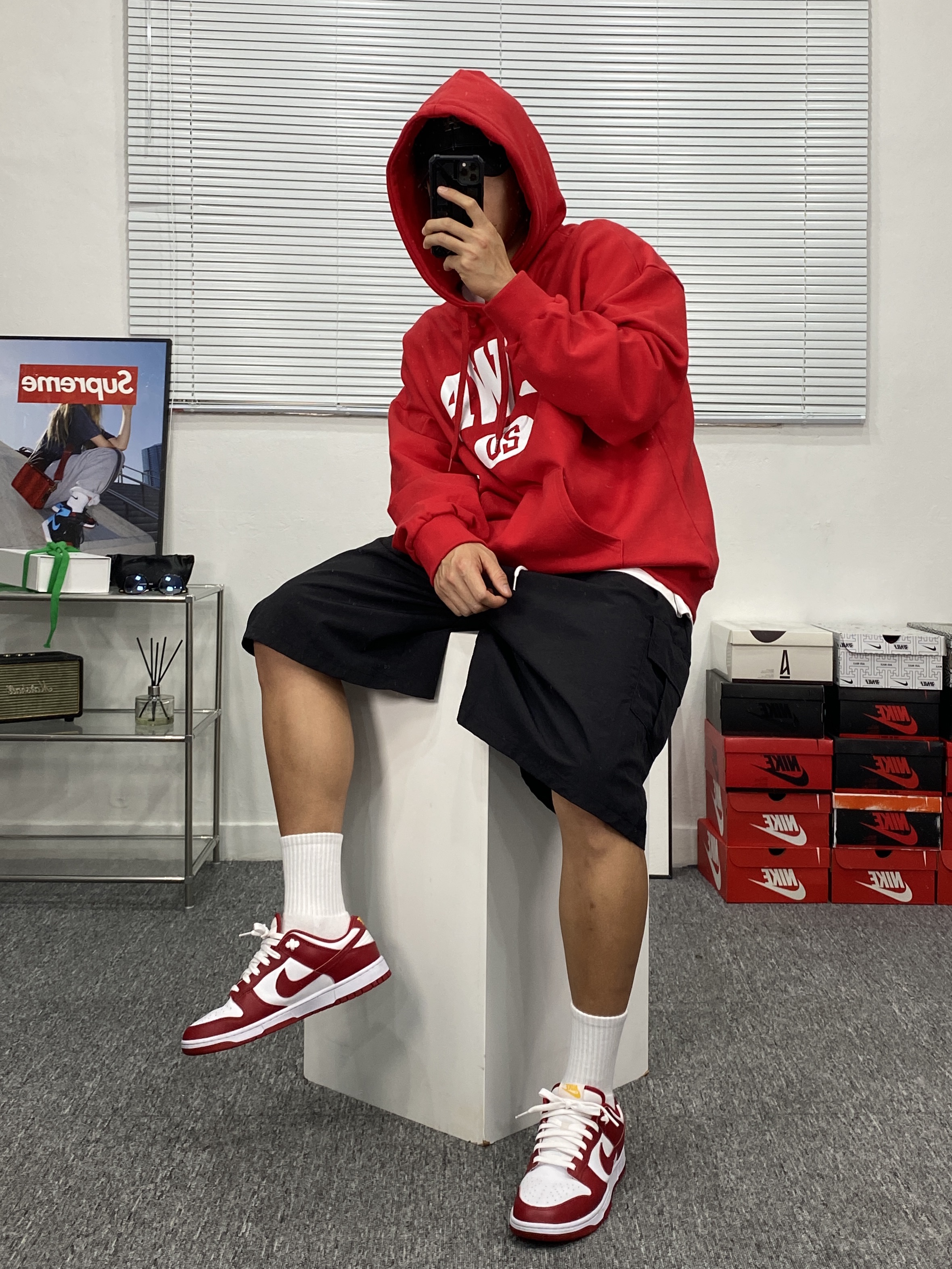 Nike Dunk Low Retro Gym Red 착용 스타일 - 4