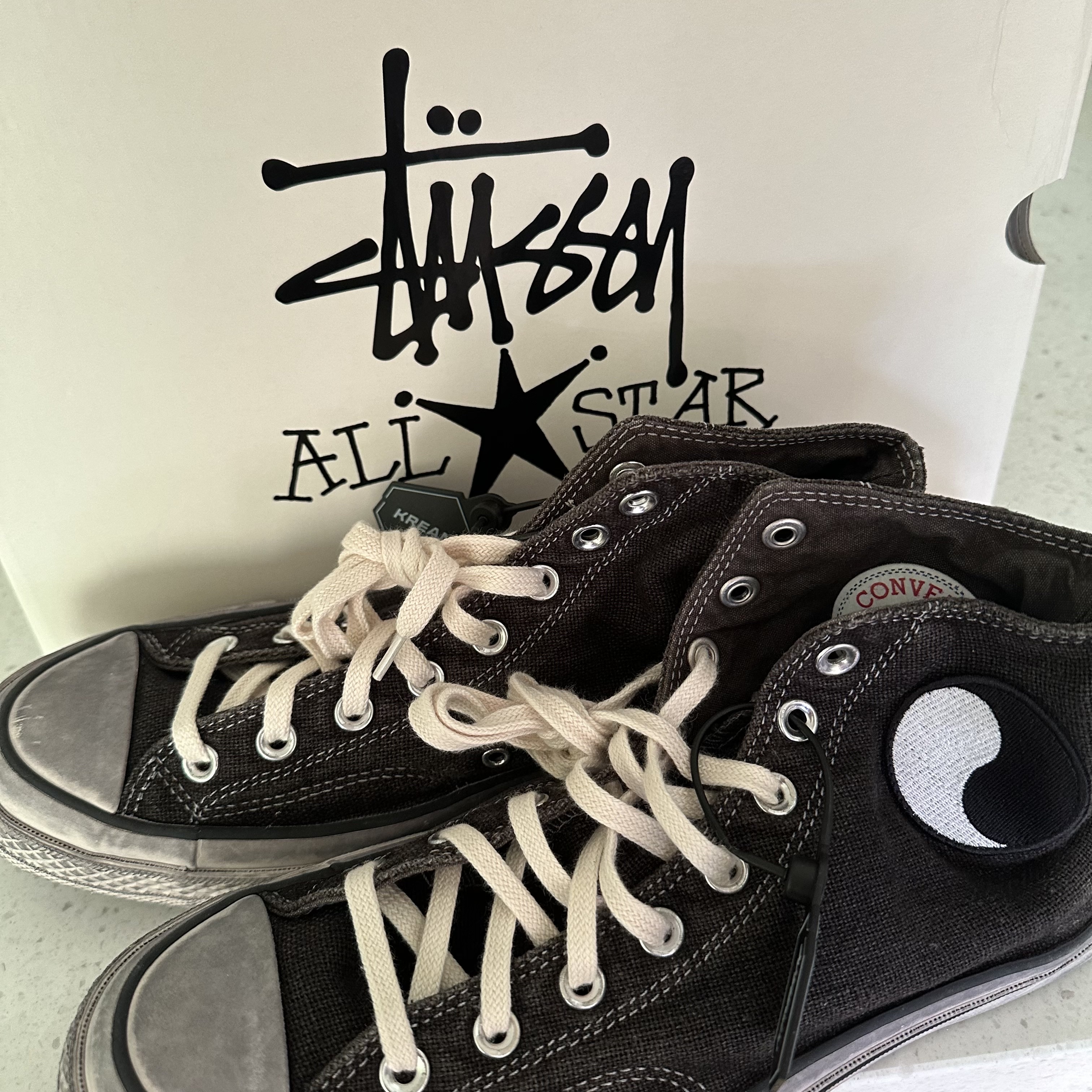 Converse x Stussy x Our Legacy Work Shop Chuck 70 High Pigeon Grey 착용 스타일
