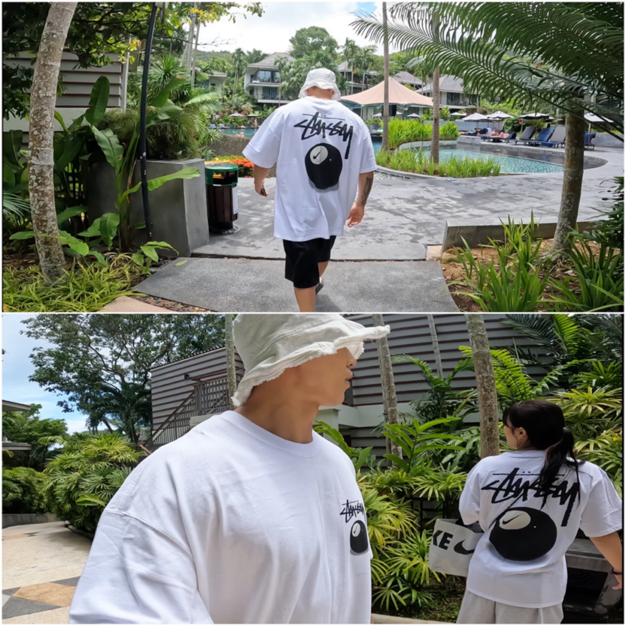 Nike x Stussy NRG FL SS 8 Ball T-Shirt White (DO9322-100) 착용 스타일