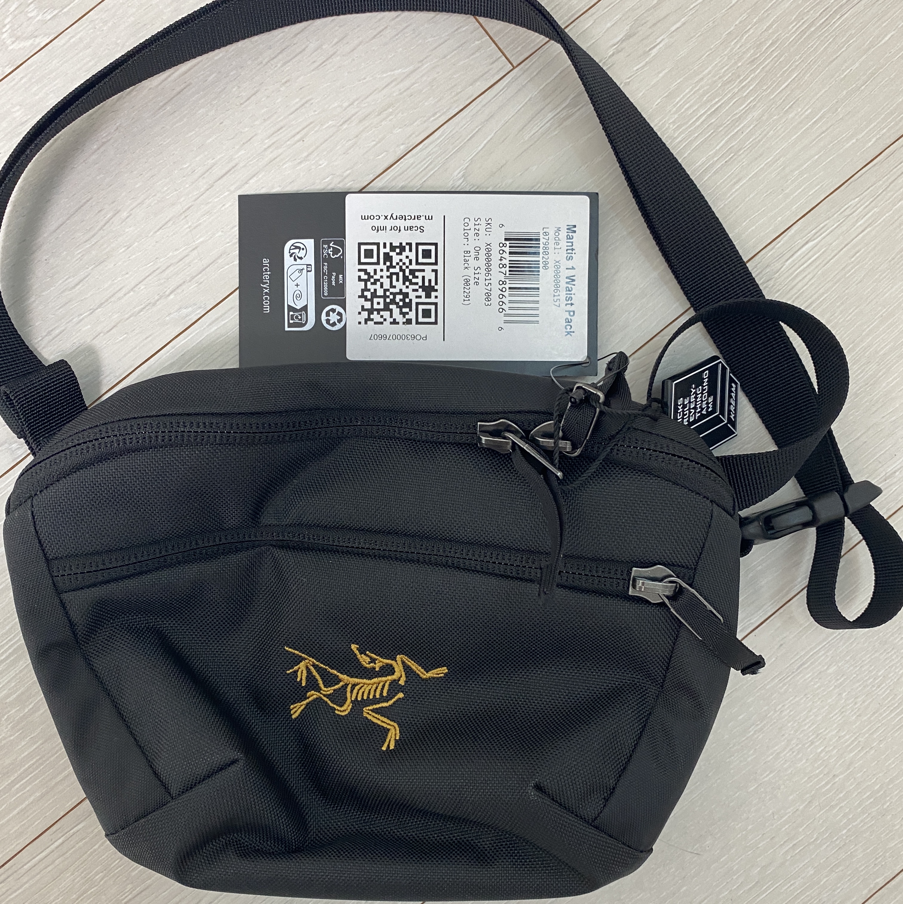 Arc'teryx Mantis 1 Waistpack Black 착용 스타일 - 1