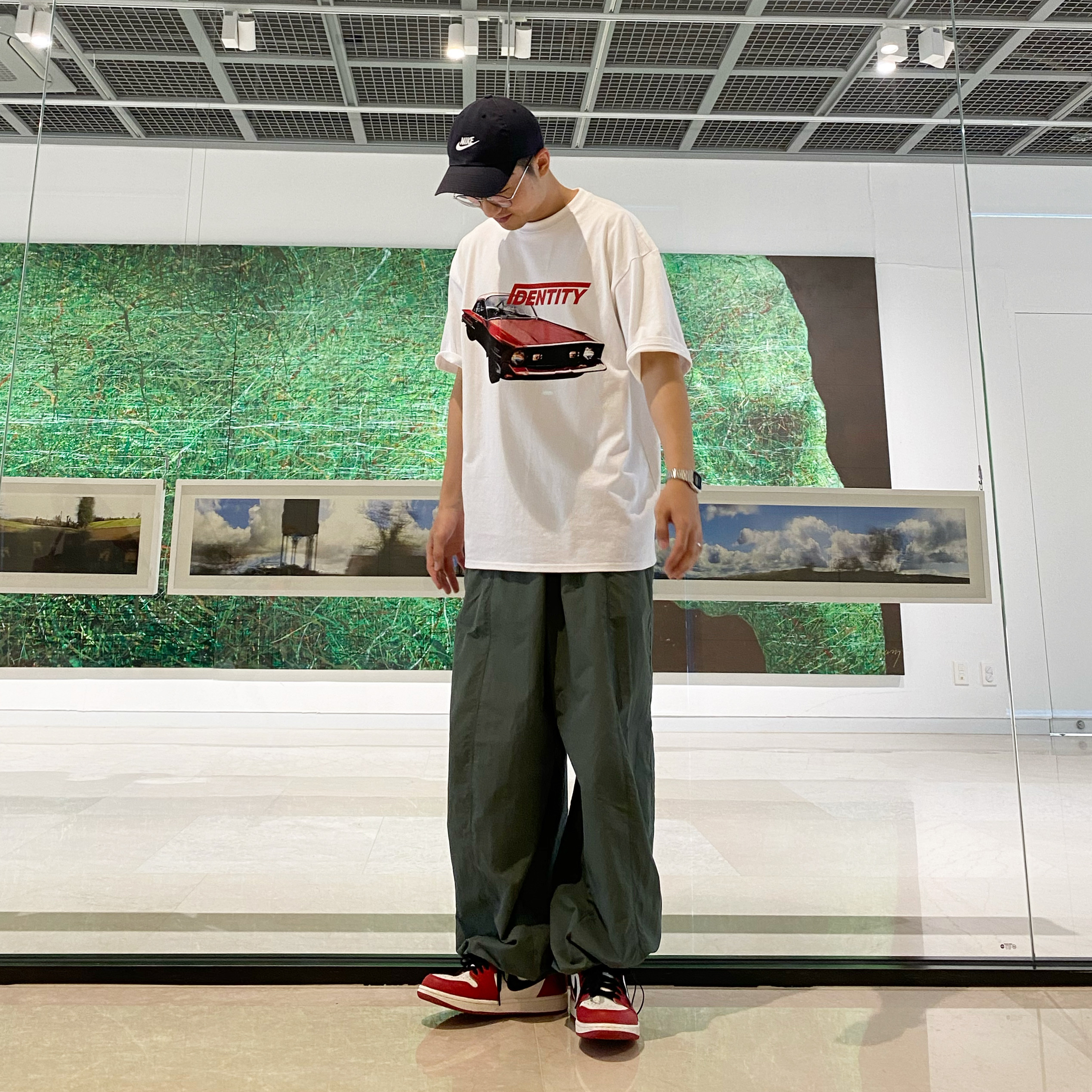 Jordan 1 Retro High OG Chicago 2022, Nike Heritage 86 Futura Washed Cap Black White 착용 스타일