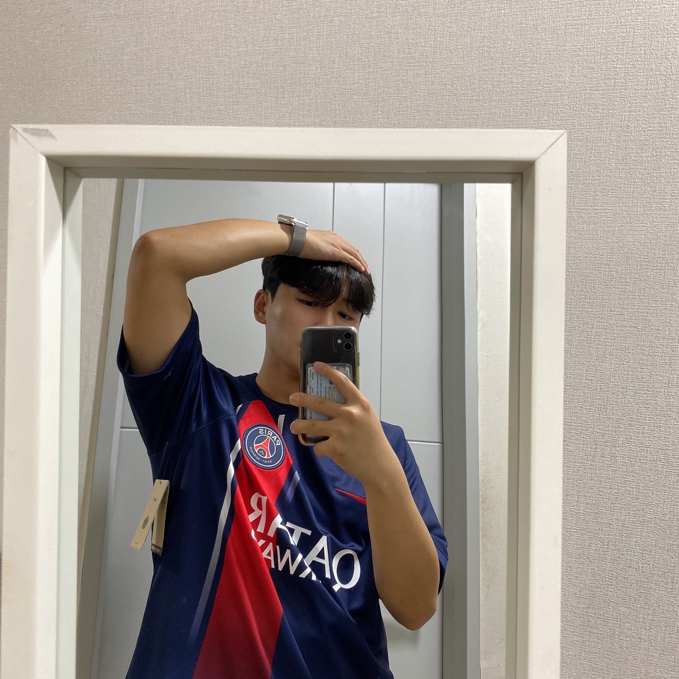 Nike Paris Saint-Germain 2023/24 Dri-Fit Stadium Home Jersey Midnight Navy (Non Marking Ver.) 착용 스타일