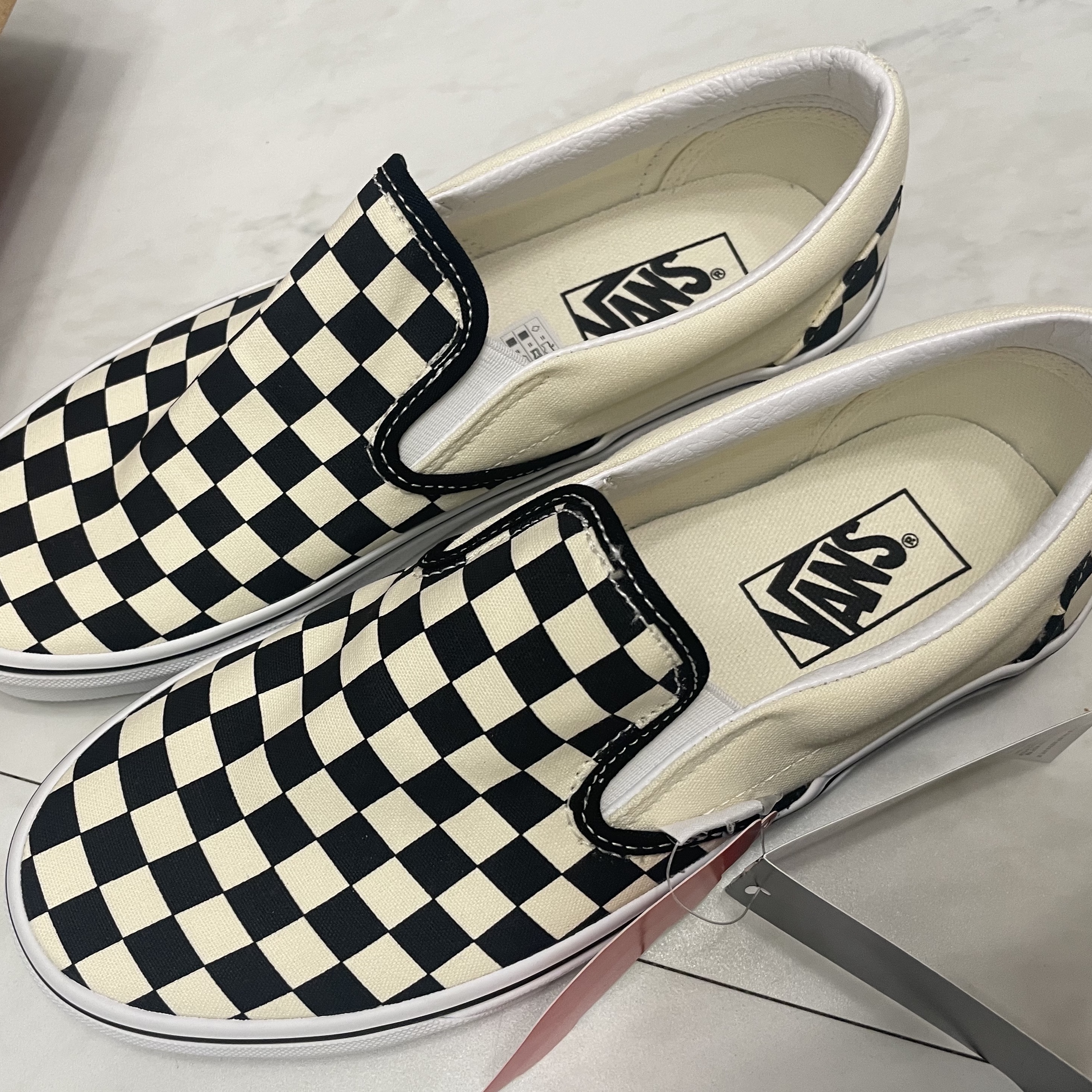 Vans Slip-On Checkerboard 착용 스타일