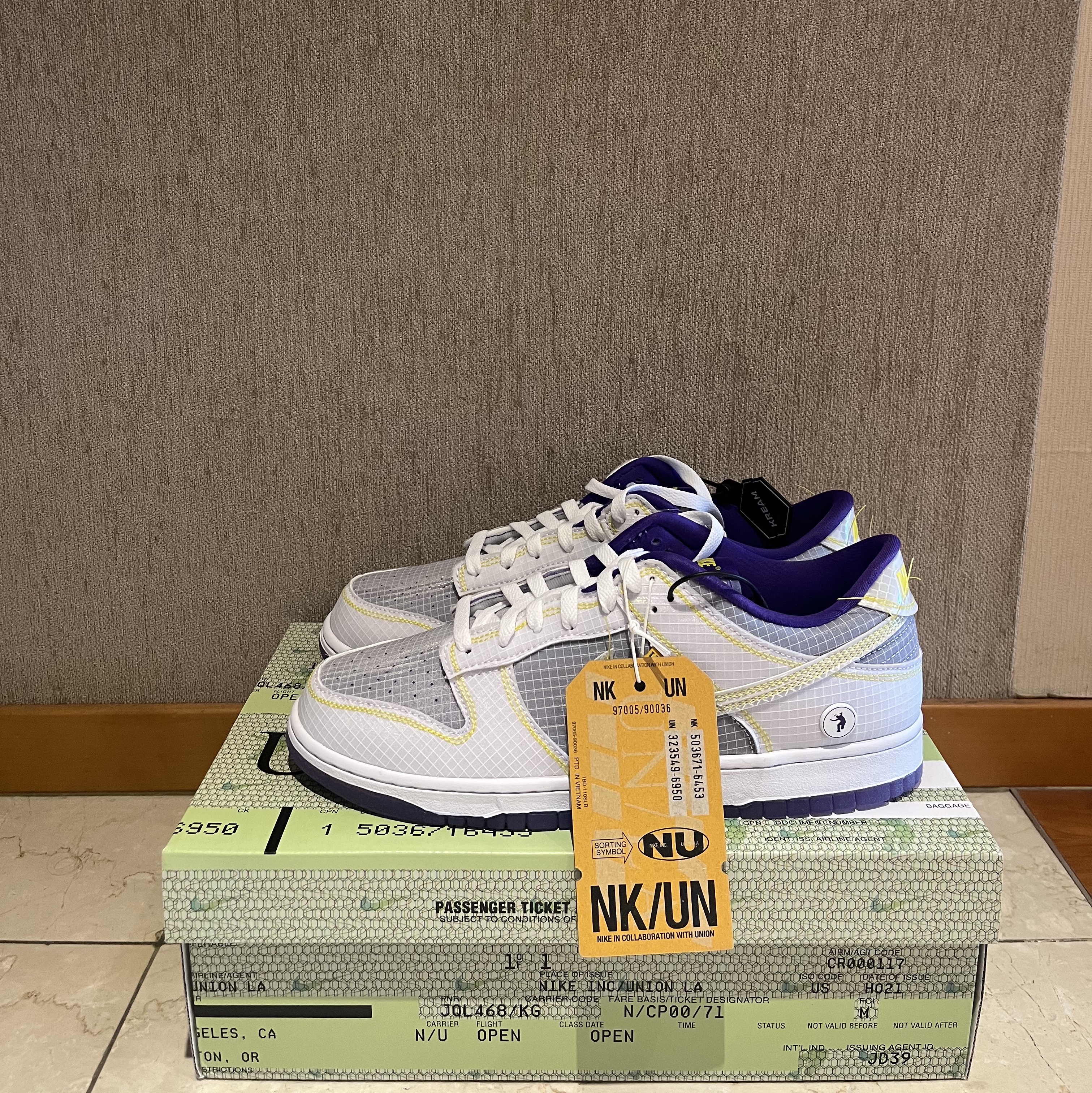 Nike x Union Dunk Low Passport Pack Court Purple White 착용 스타일