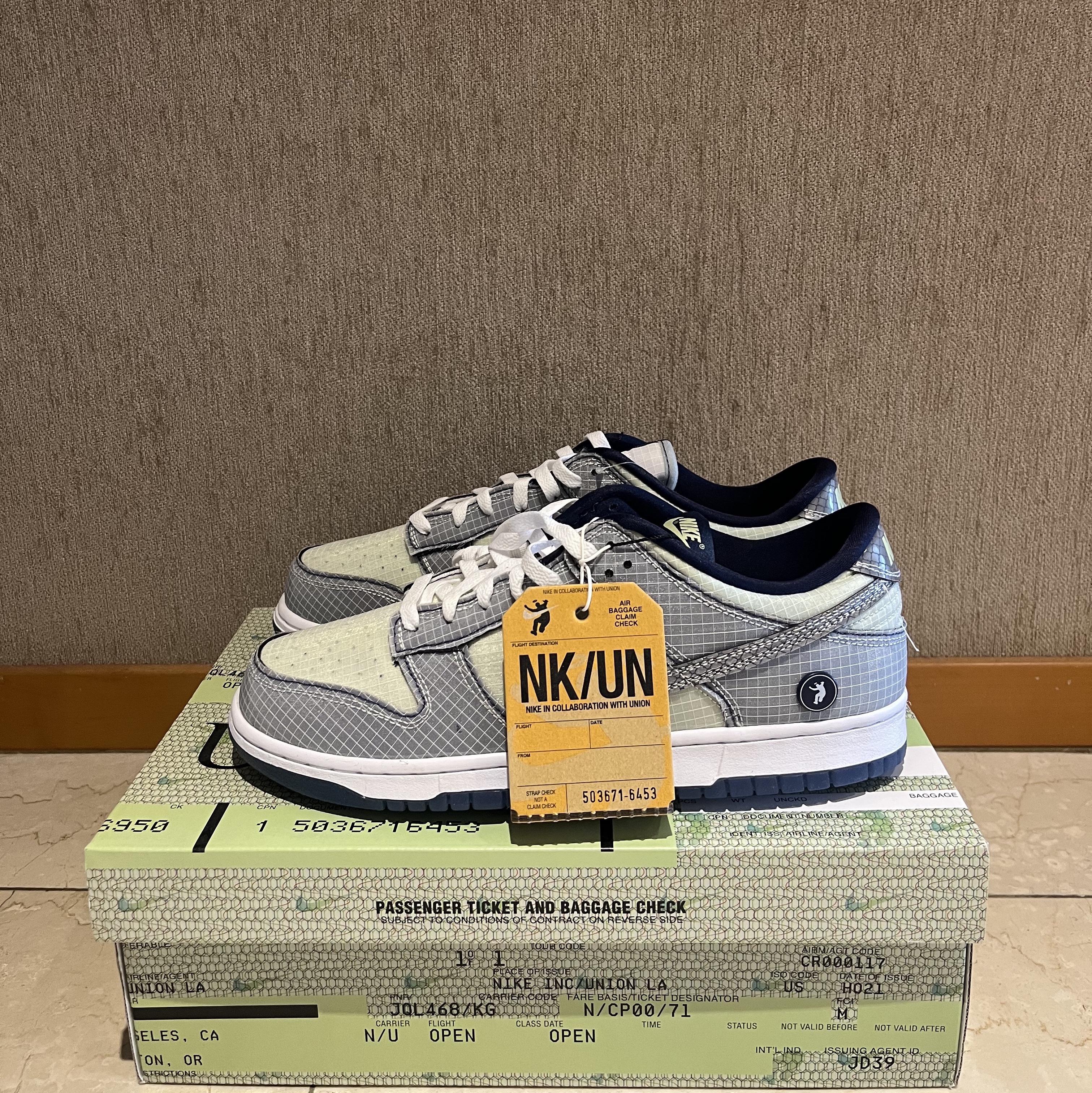 Nike x Union Dunk Low Passport Pack Pistachio 착용 스타일