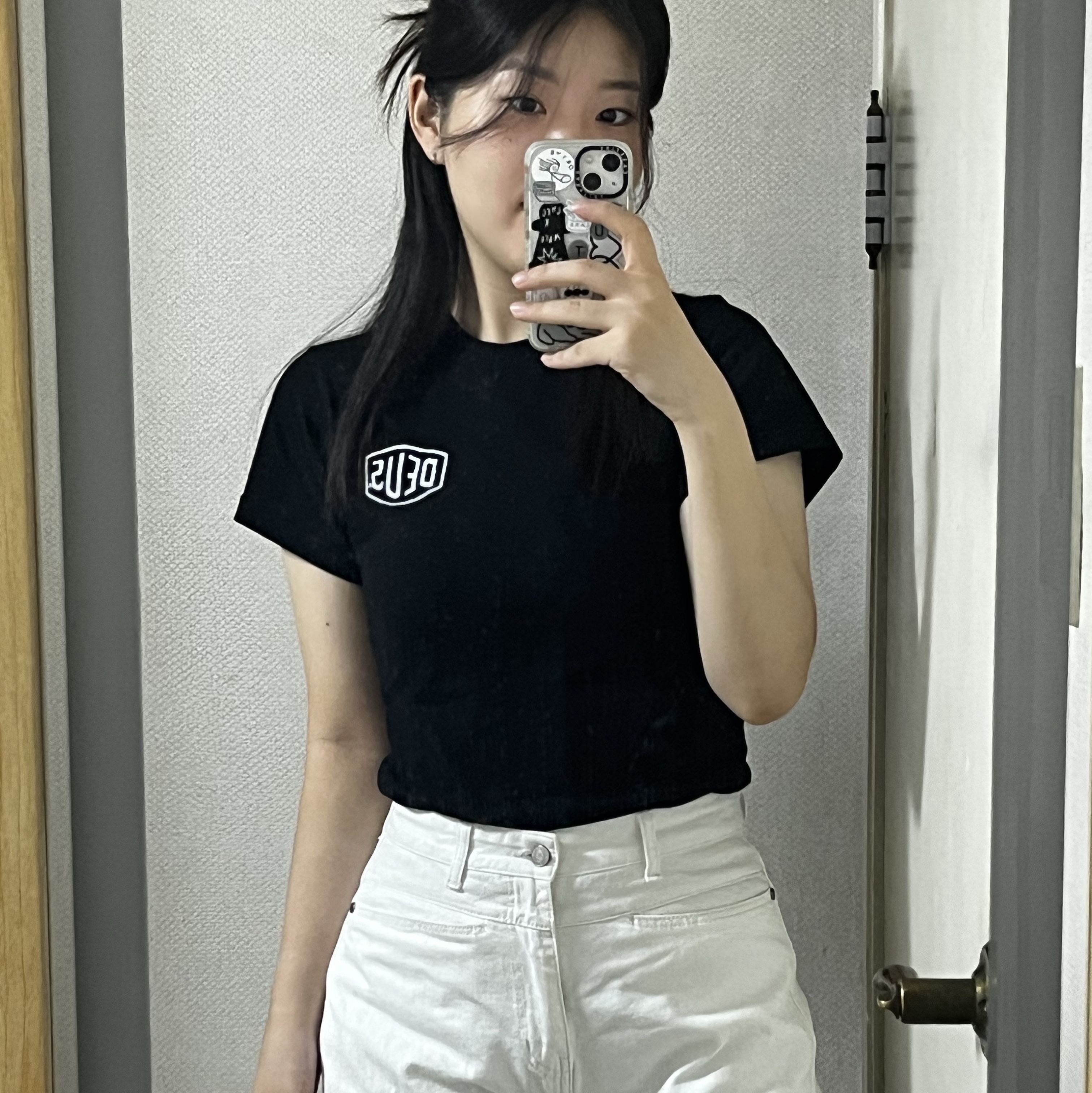 (Kids) Deus Ex Machina College Seoul T-Shirt Black 착용 스타일 - 2