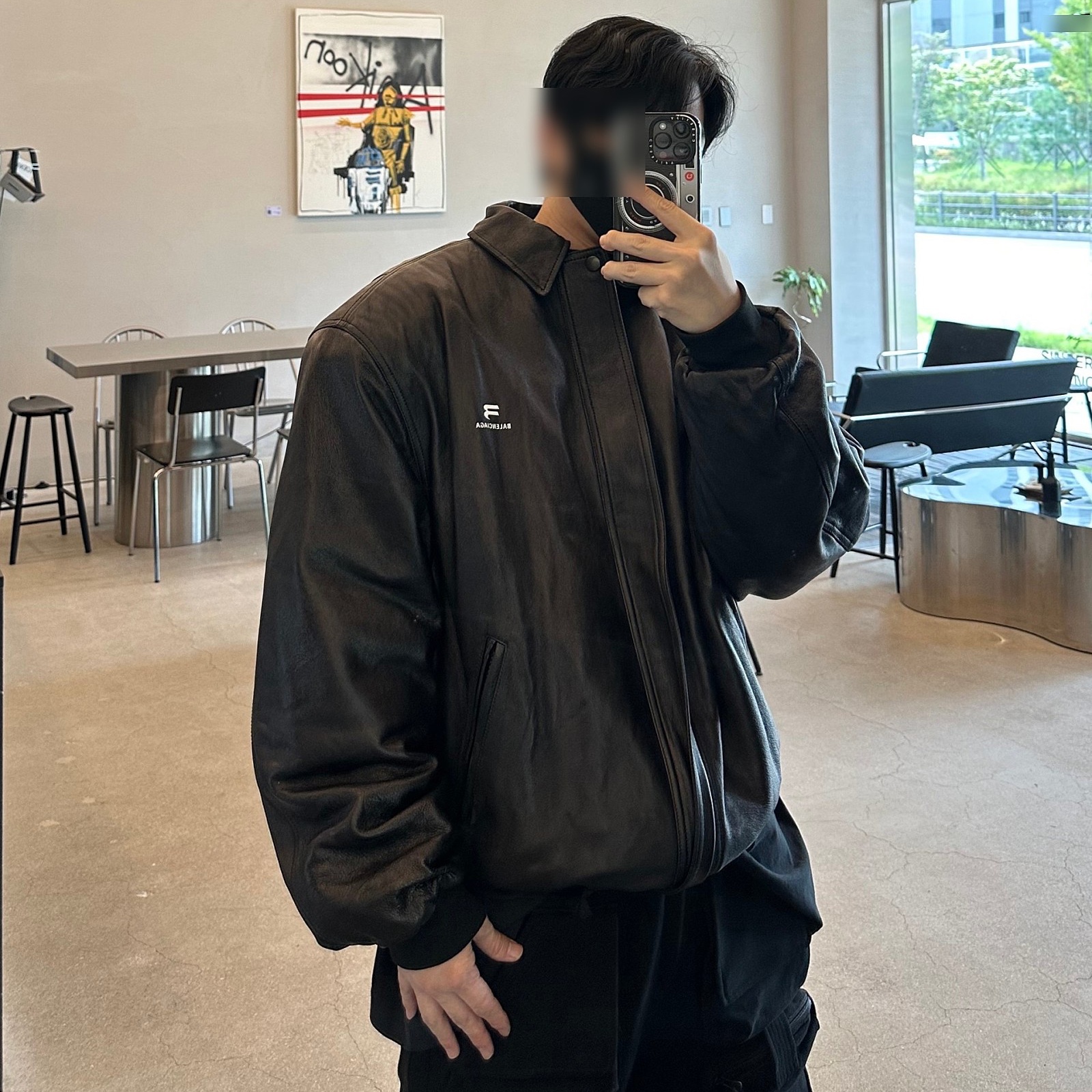 Balenciaga Sporty B Taxi Blouson Black 착용 스타일 - 2