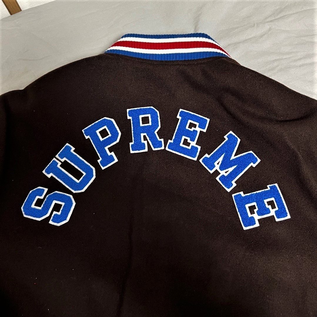 Supreme Tiger Varsity Jacket Brown - 23FW 착용 스타일
