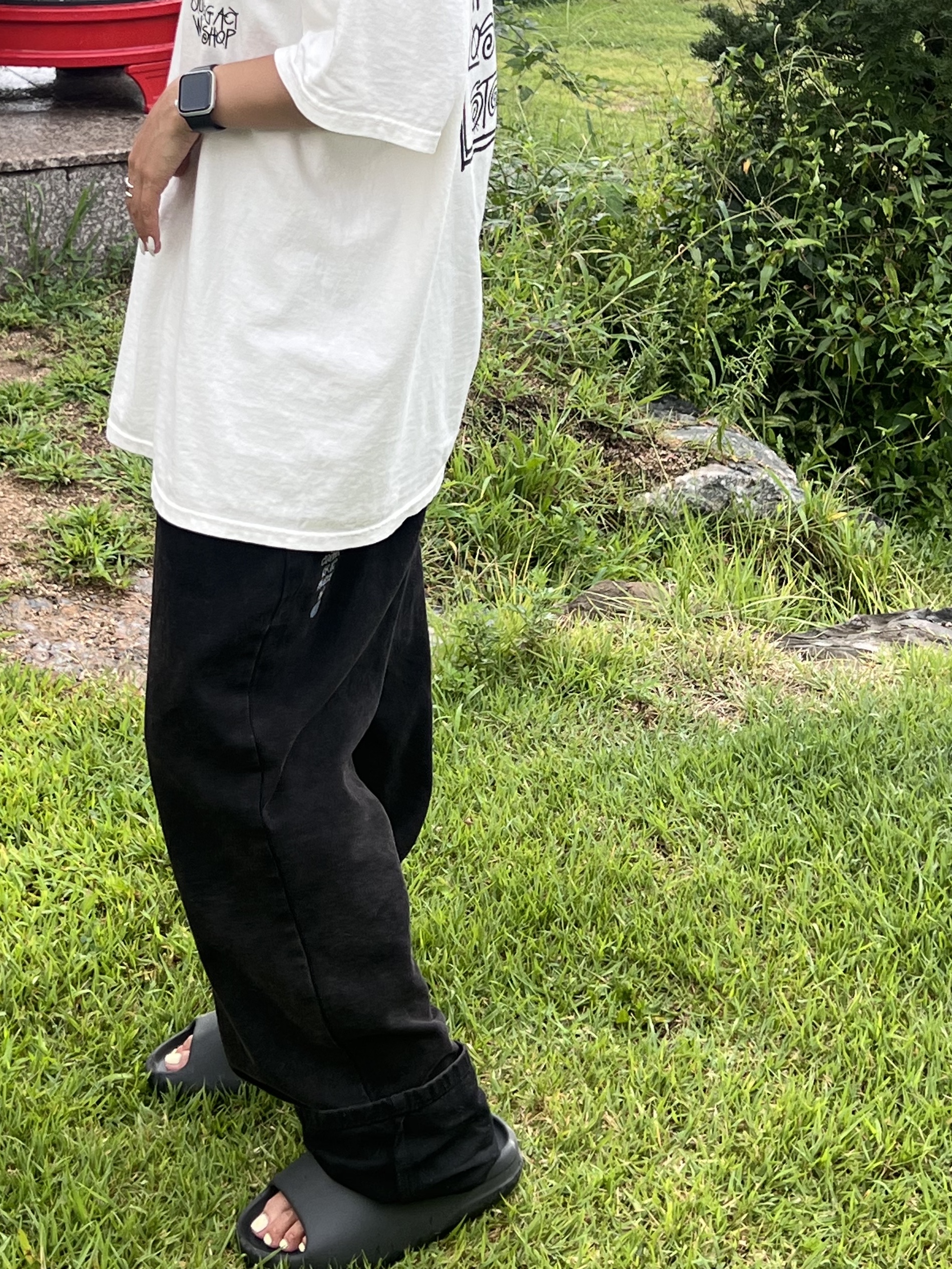 Supreme Denim Camp Cap Black - 24SS, Stussy x Our Legacy Frame Pigment Dyed T-Shirt Natural 착용 스타일 - 2