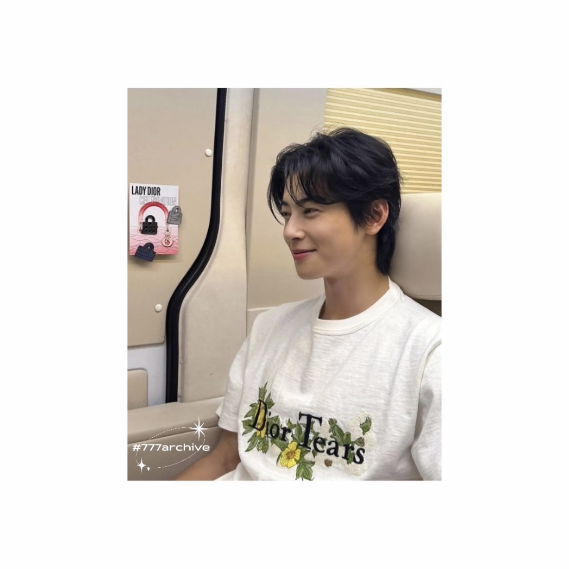 Dior x Denim Tears Relaxed Fit Dior Tears T-Shirt Slub Cotton Jersey White 착용 스타일 - 2