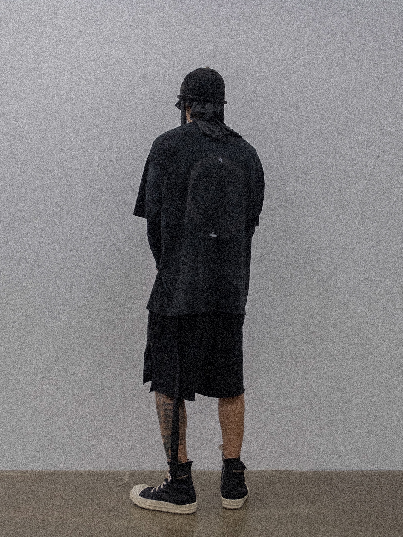 Rick Owens Drkshdw Calf Leather Penta Sneakers Black Milk White 착용 스타일 - 2