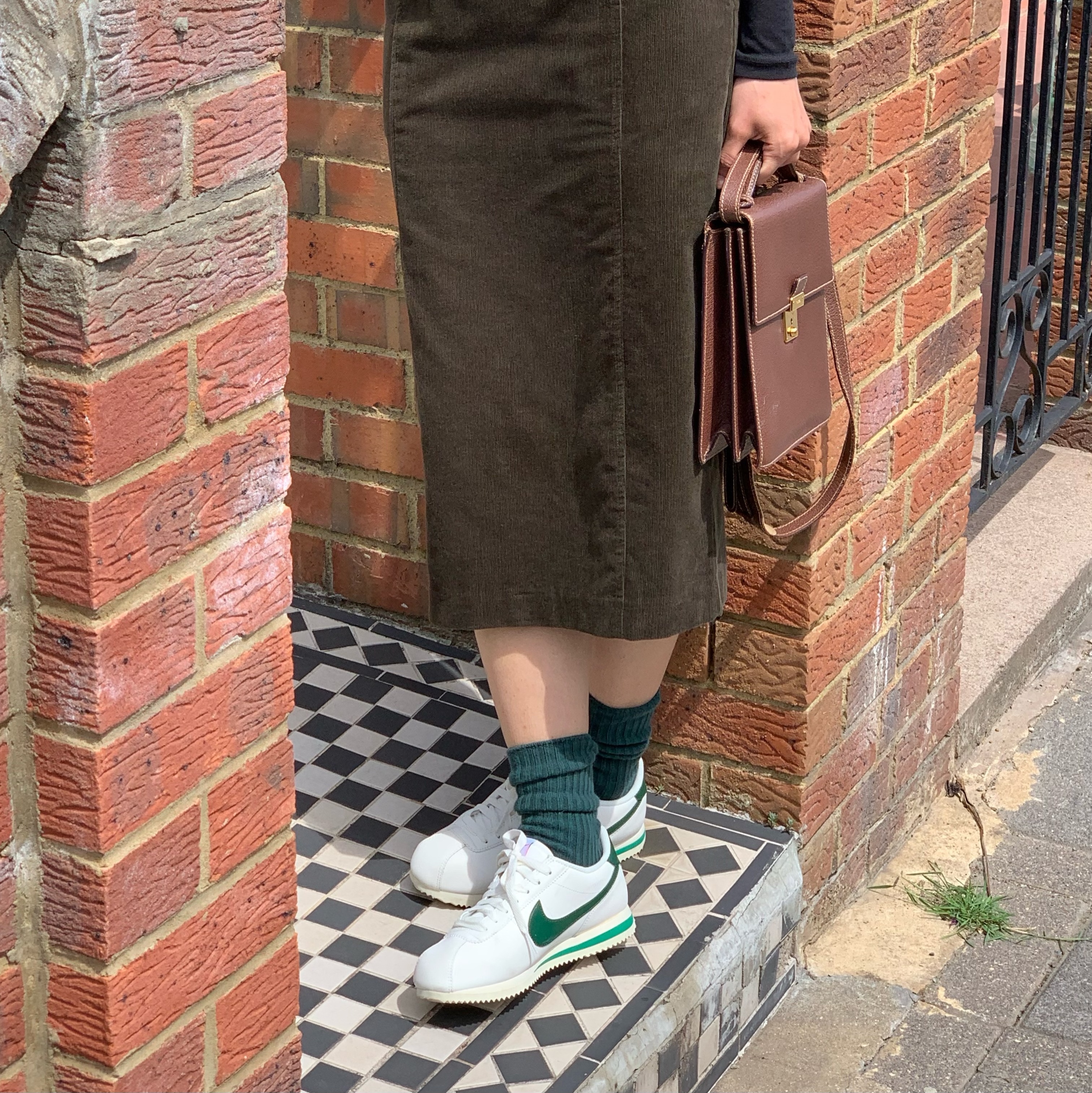 (W) Nike Cortez Gorge Green and Malachite 착용 스타일 - 2