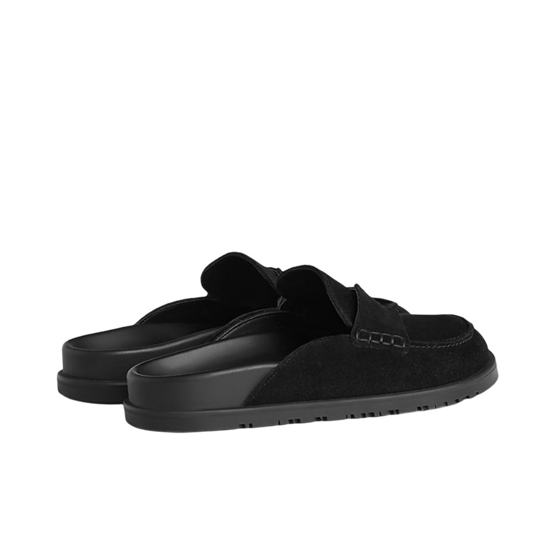 Hermes Go Mule Suede Calfskin & Noir 착용 스타일 - 2