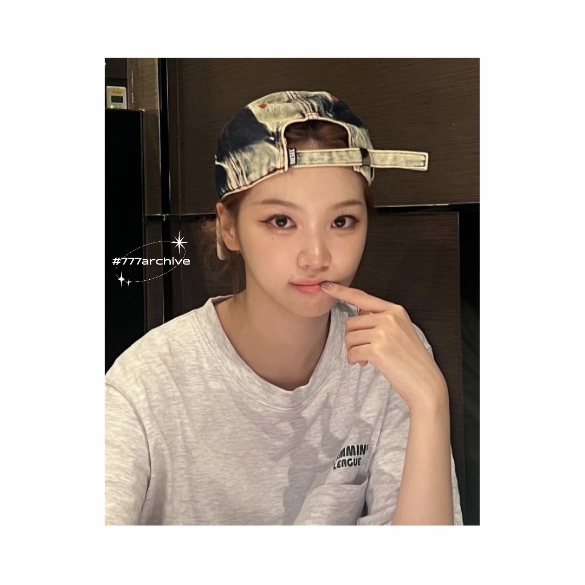 Diesel C-Seymon Treated Denim Baseball Cap Blue White 착용 스타일 - 1