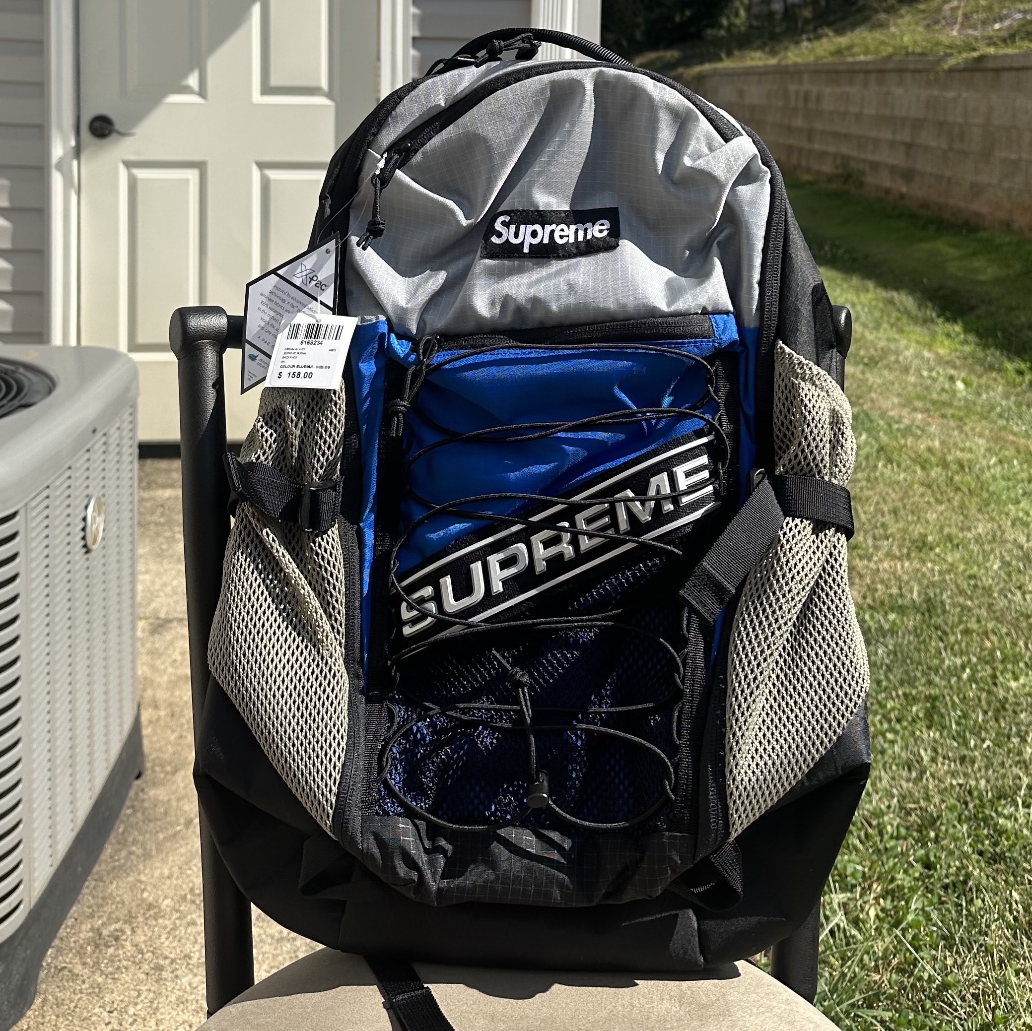 Supreme Backpack Blue - 23FW 착용 스타일 - 2