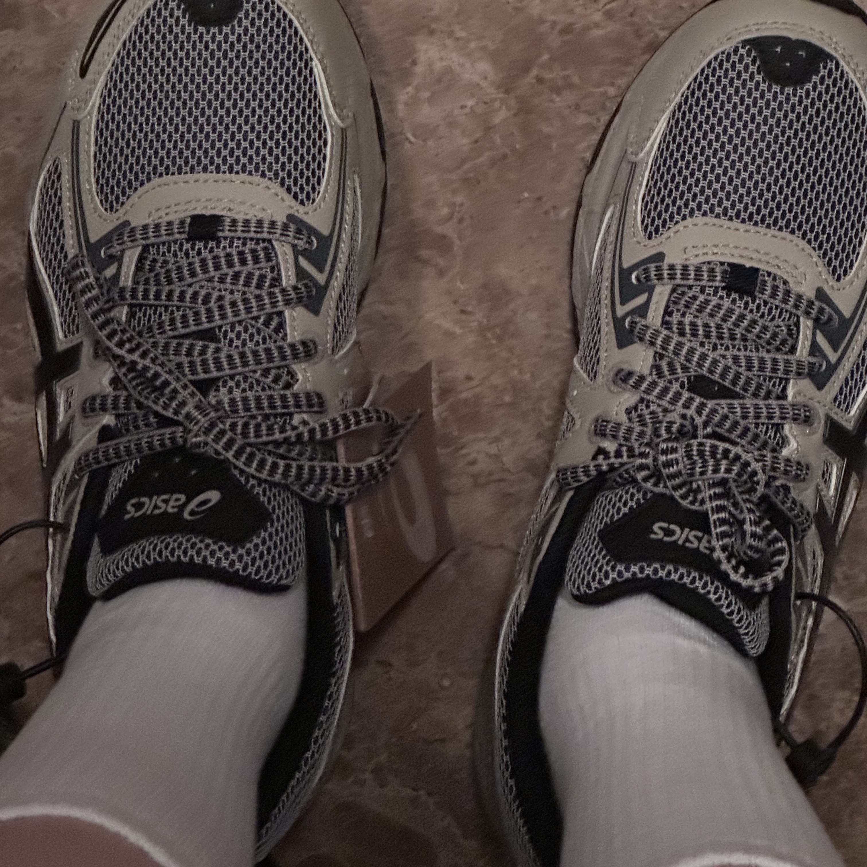 Asics Gel-Venture 6 Feather Grey Black 착용 스타일