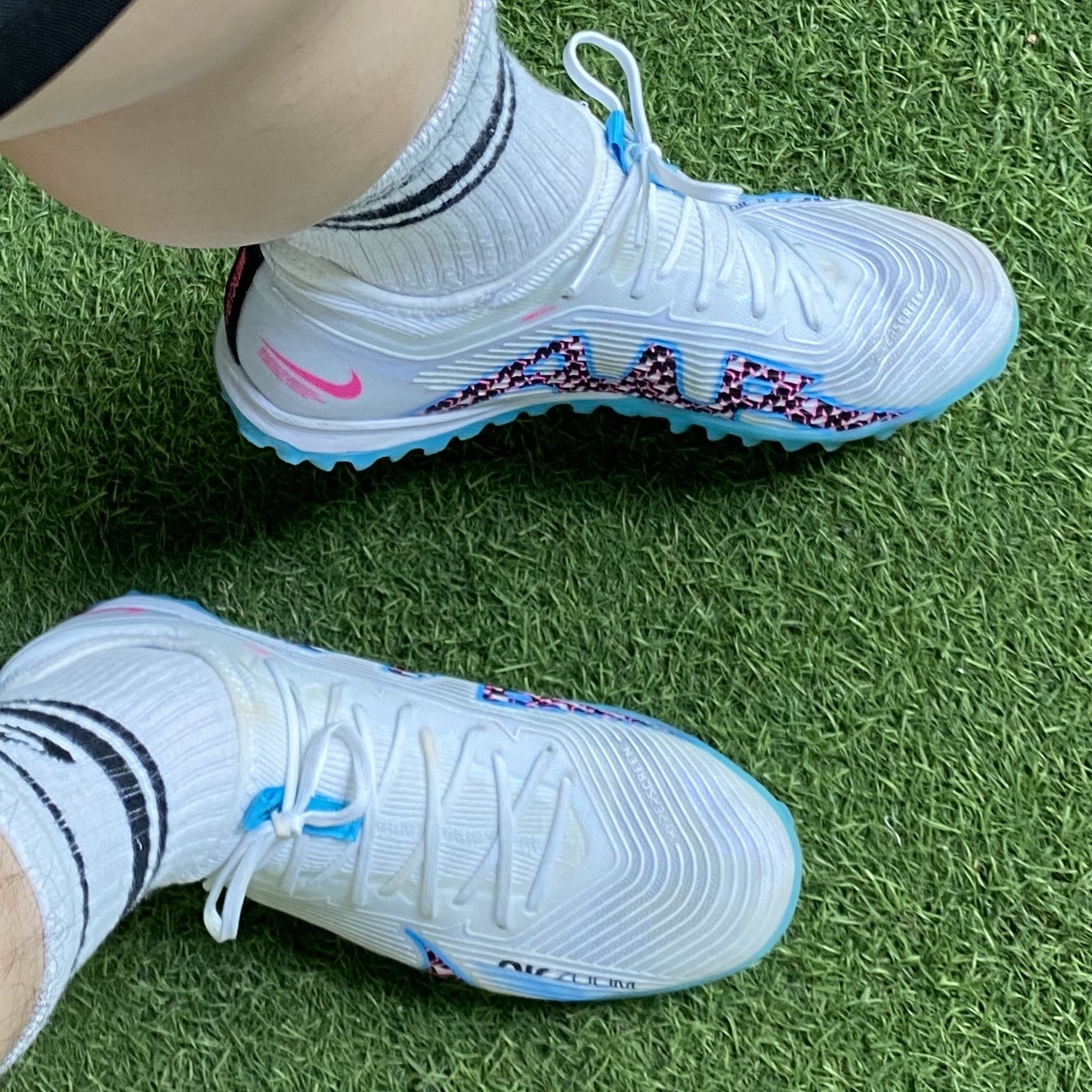 Nike Zoom Mercurial Vapor 15 Pro TF White Baltic Blue 착용 스타일