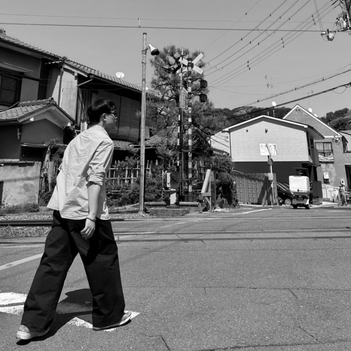 Studio Nicholson Sorte Pants Black 착용 스타일 - 4