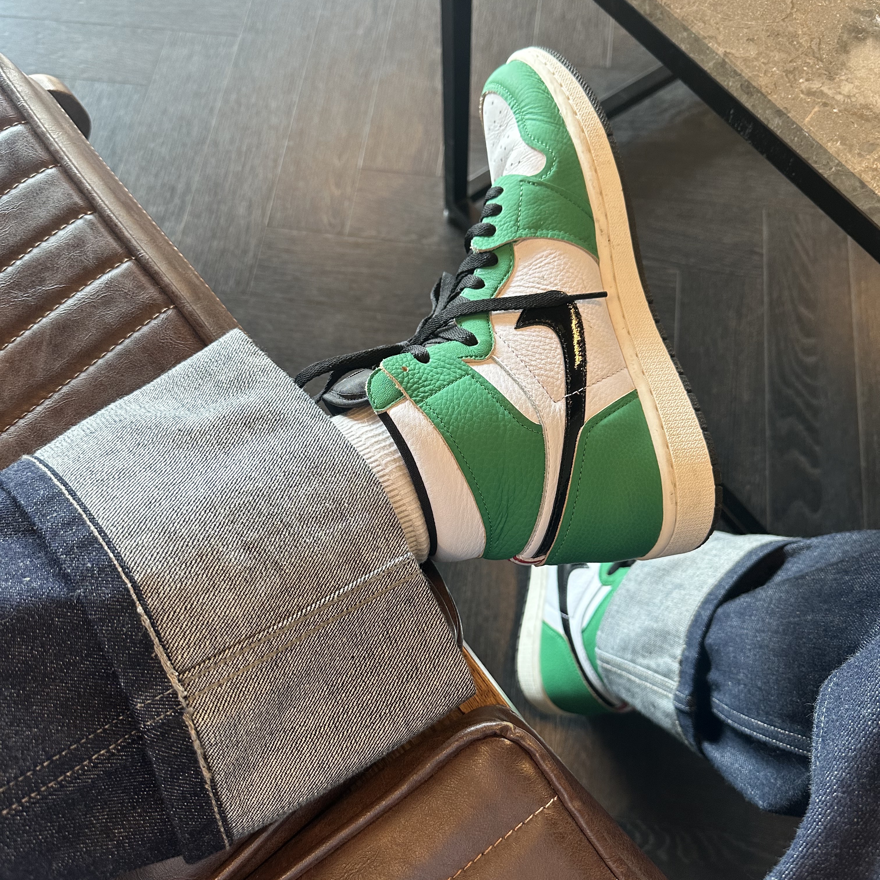 (W) Jordan 1 Retro High OG Lucky Green 착용 스타일