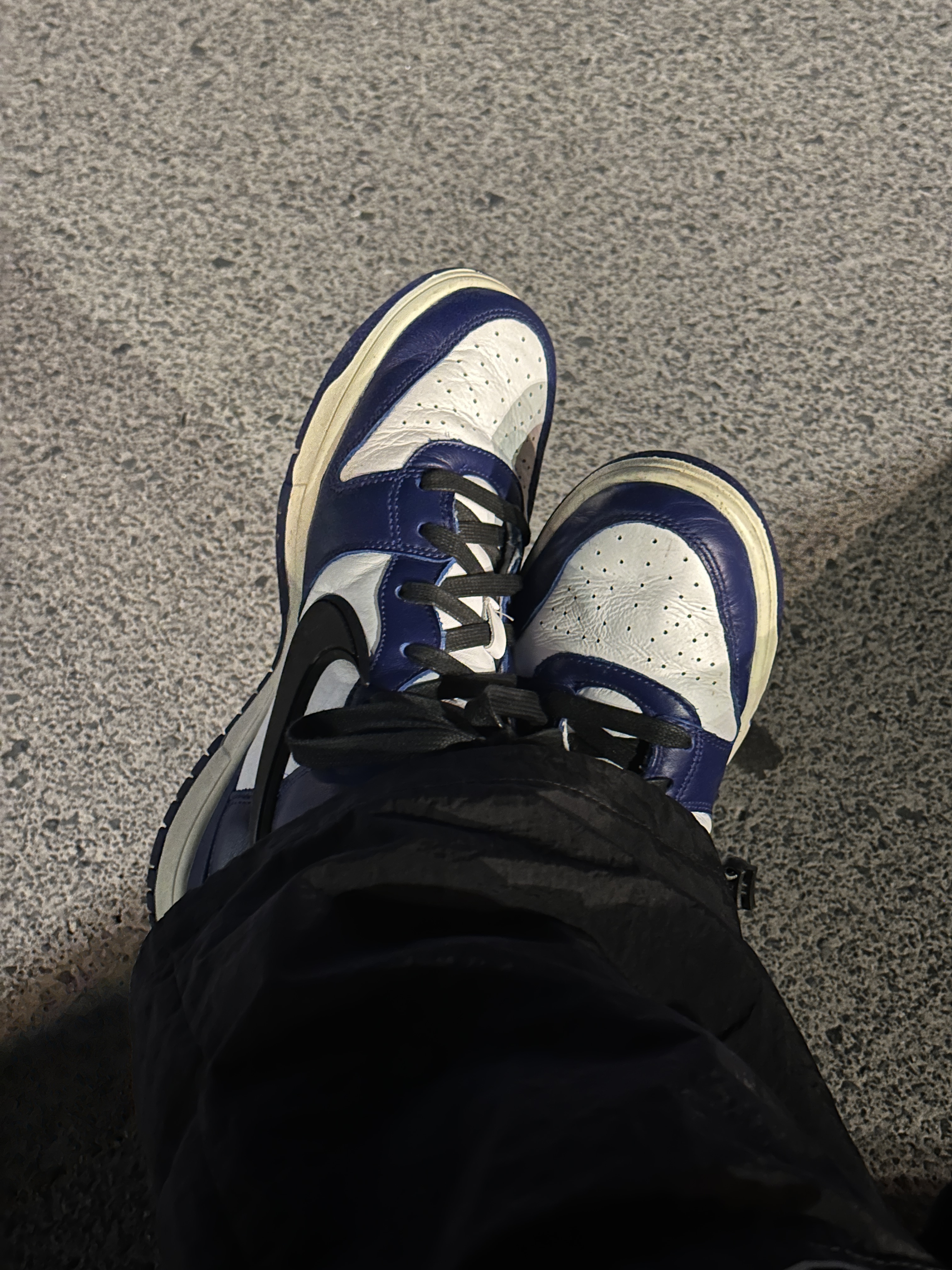 Nike x Ambush Dunk High Deep Royal Blue, Stussy World Tour Hoodie Ash Heather 2023 착용 스타일 - 5