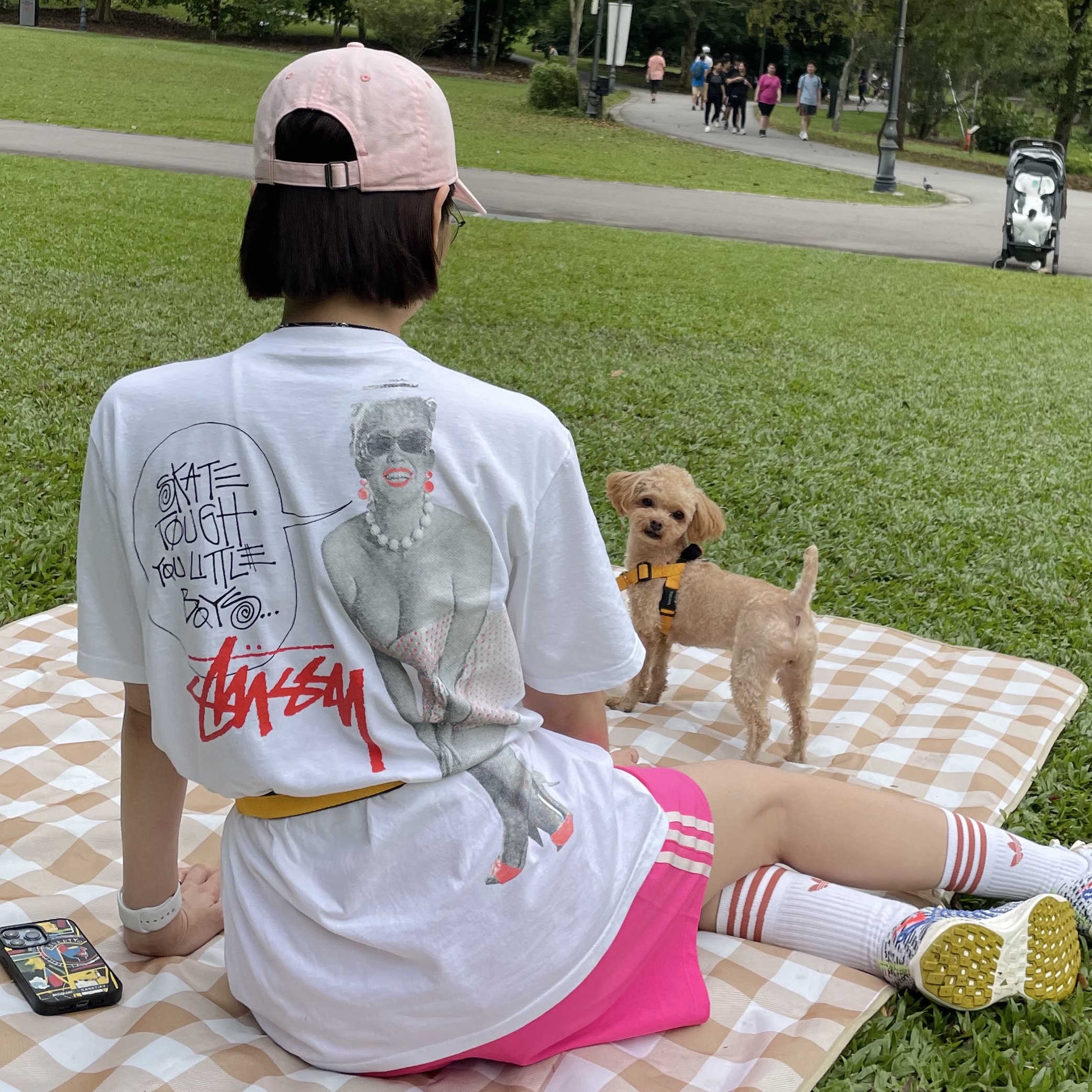 Stussy Skate Tough T-Shirt White 착용 스타일