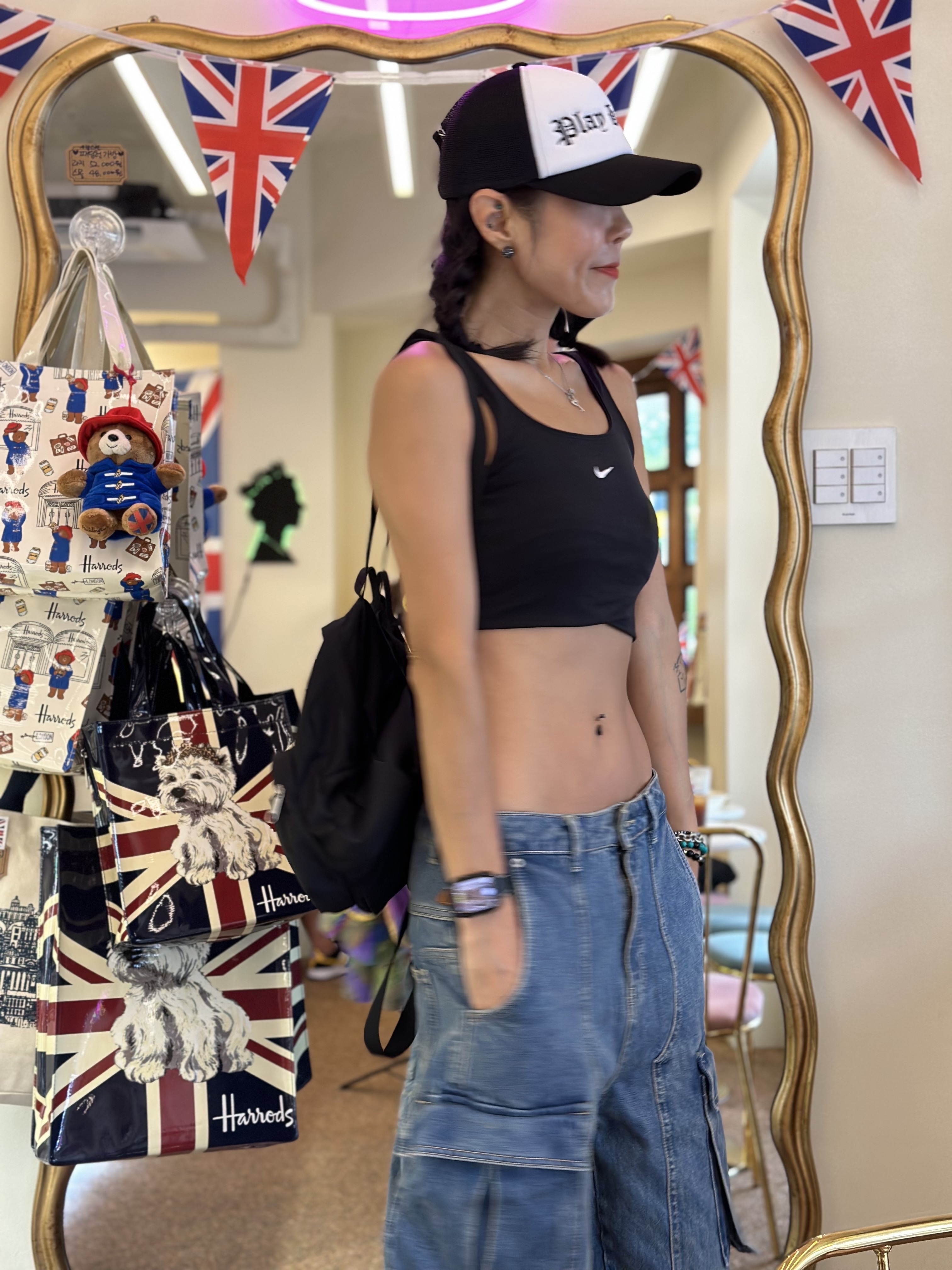 Nike x Peaceminusone Air Force 1 Low Para-Noise 2.0, Jansport Half Pint Mini Backpack Black 착용 스타일 - 2
