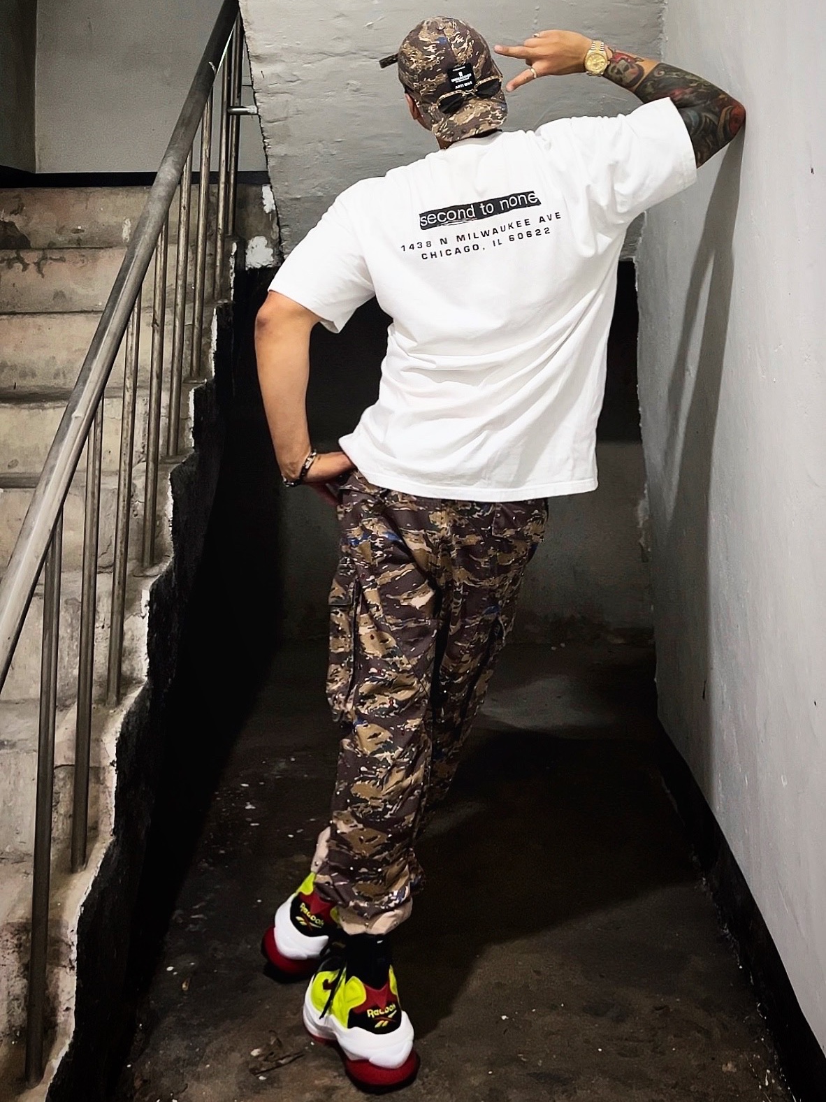 Supreme x Undercover Studded 6-Panel Brown Camo - 23SS, Supreme x Undercover Studded Cargo Pant Brown - 23SS 착용 스타일 - 1