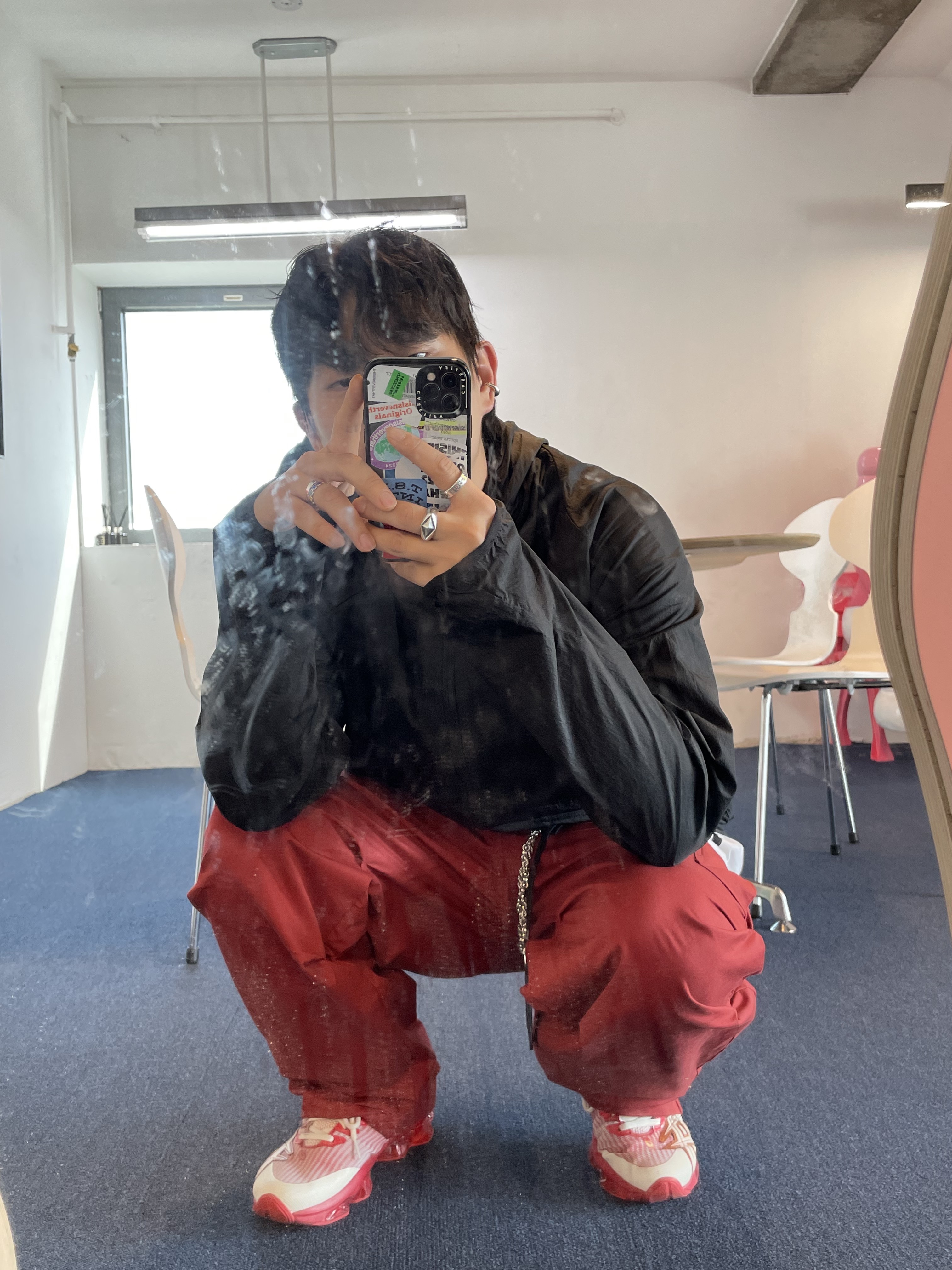 Asics x Kiko Kostadinov Gel-Quantum Levitrack Candy Apple Red 착용 스타일 - 3