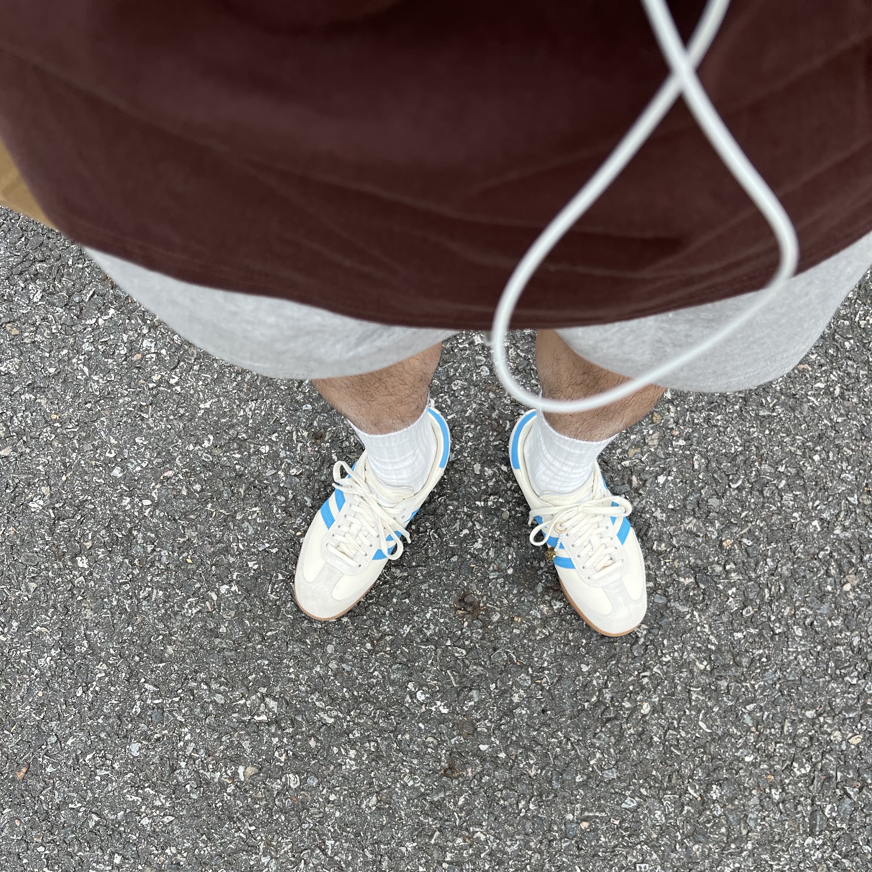 Adidas x Sporty & Rich Samba Cream Blue 착용 스타일