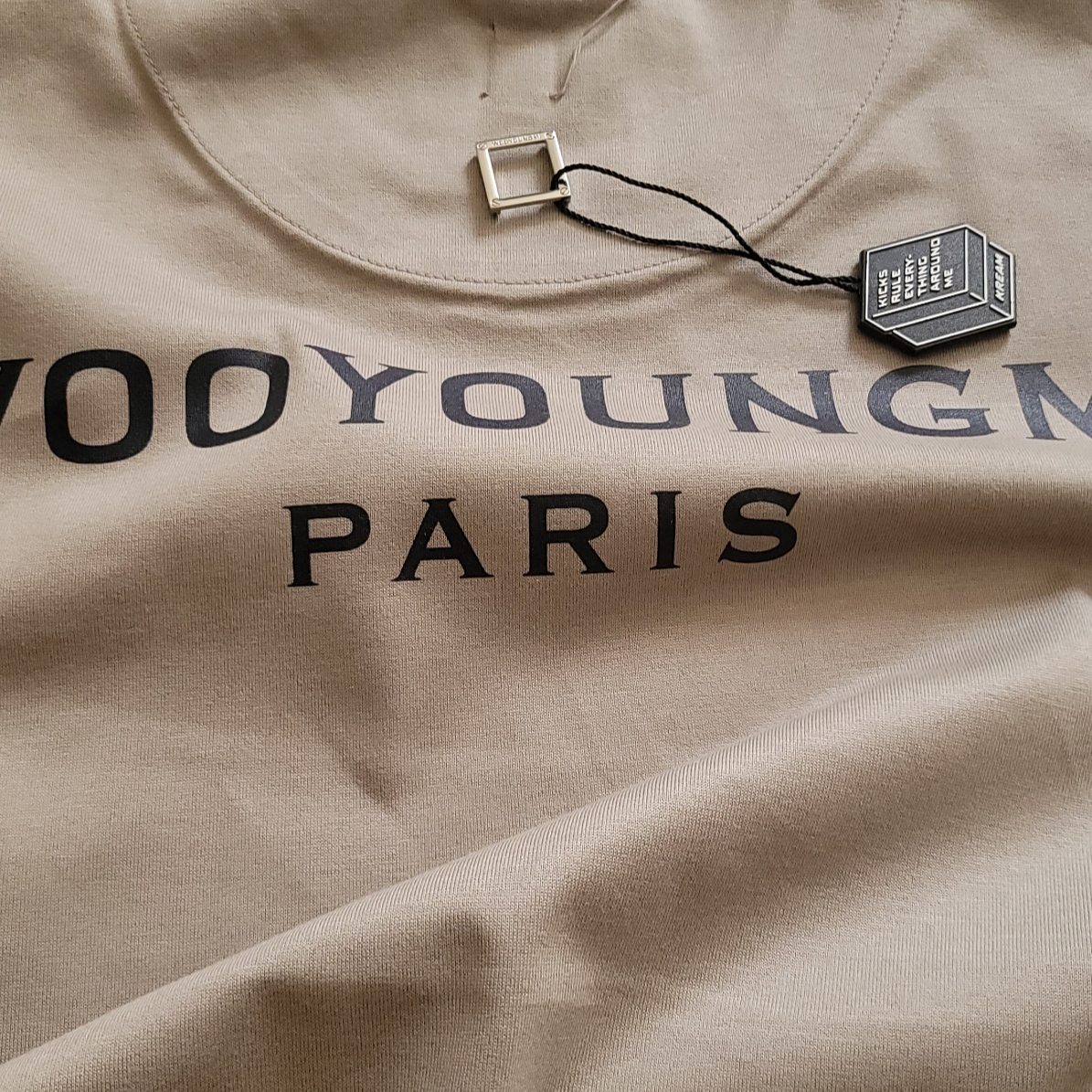 Wooyoungmi Cotton Back Logo T-Shirt Grey - 23SS 착용 스타일