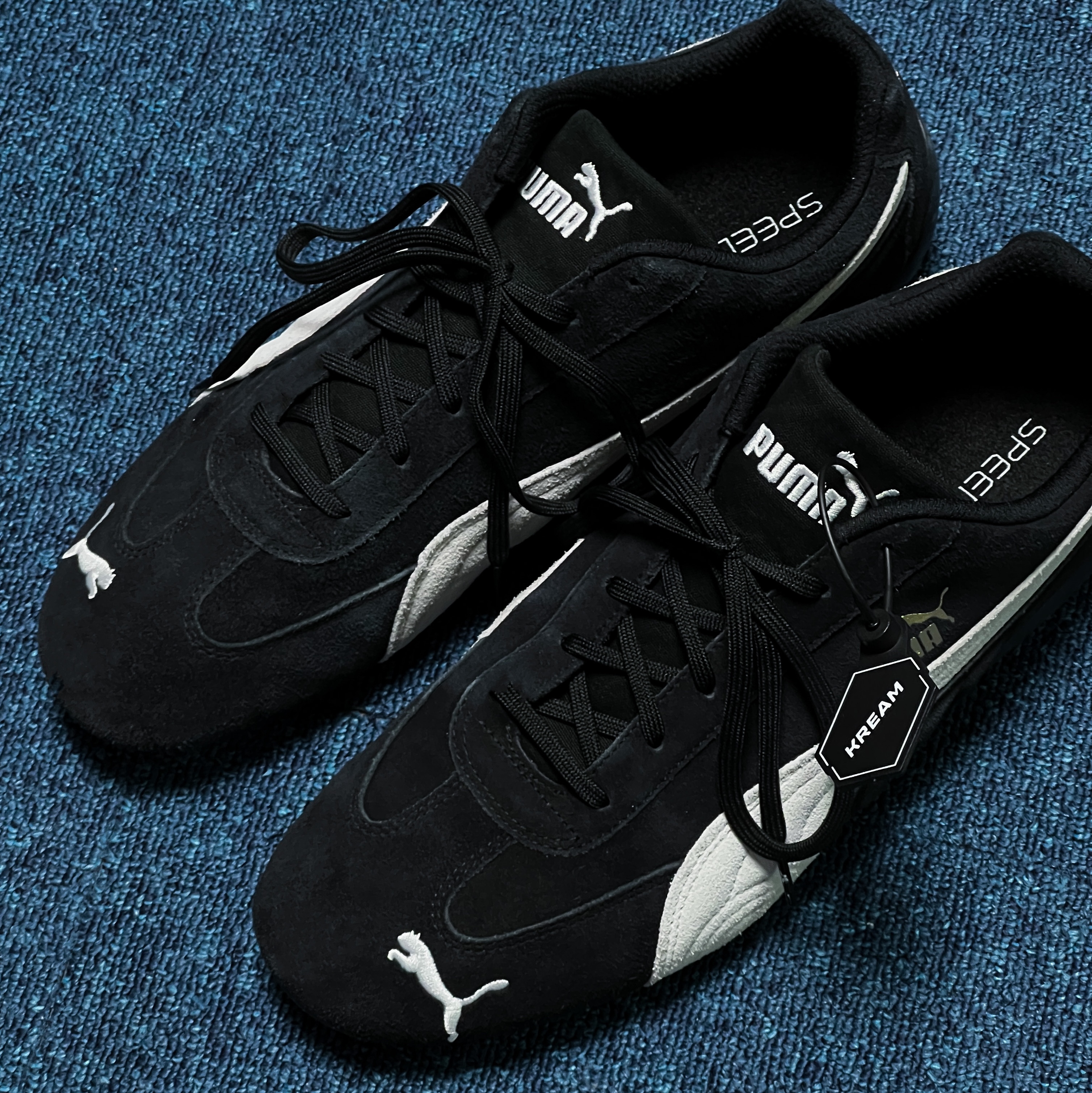 Puma Speedcat LS Black White 착용 스타일 - 5