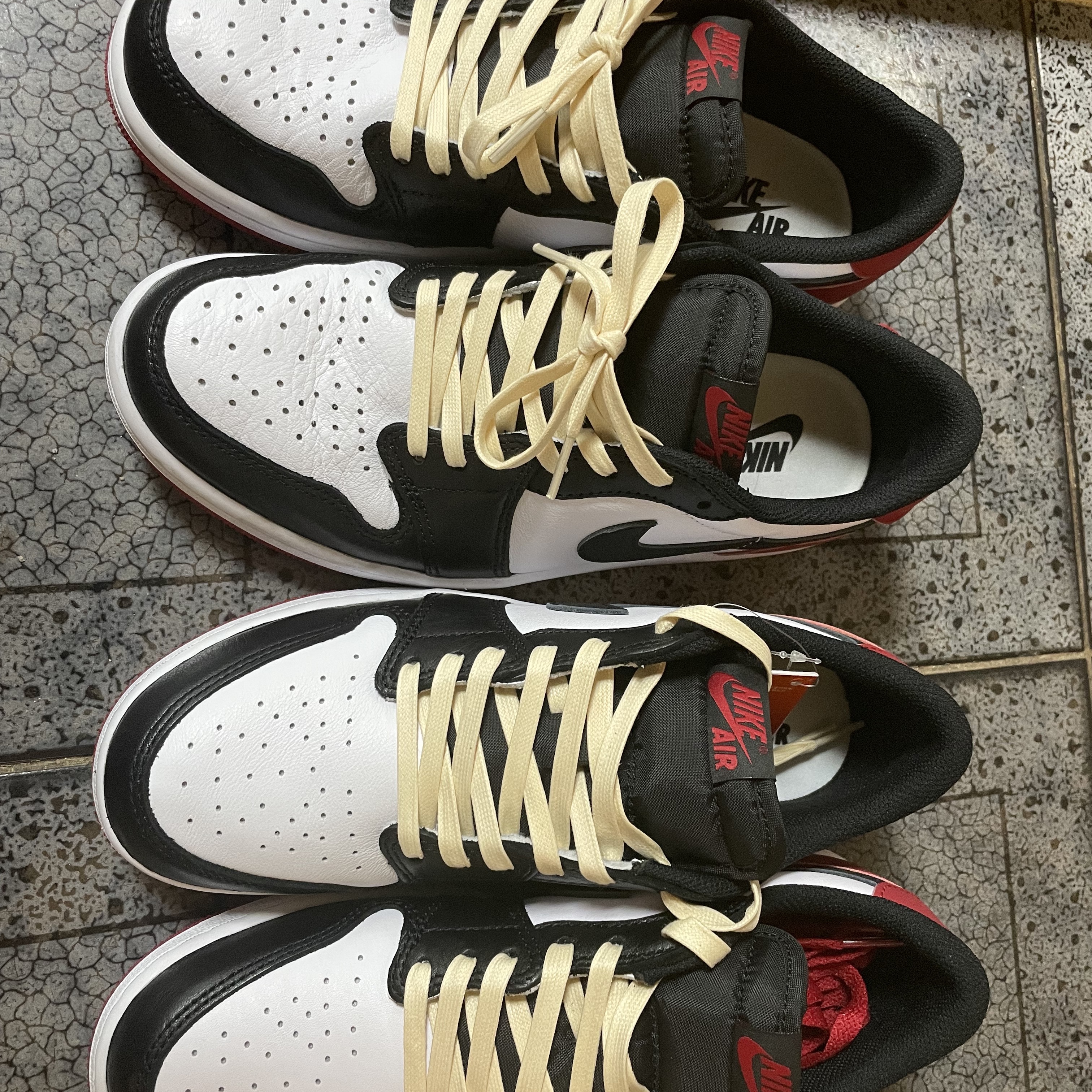 (GS) Jordan 1 Retro Low OG Black Toe 착용 스타일