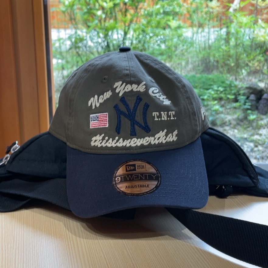 Thisisneverthat x New Era x MLB New York Yankees Unstructured Ball Cap Moss Navy 착용 스타일