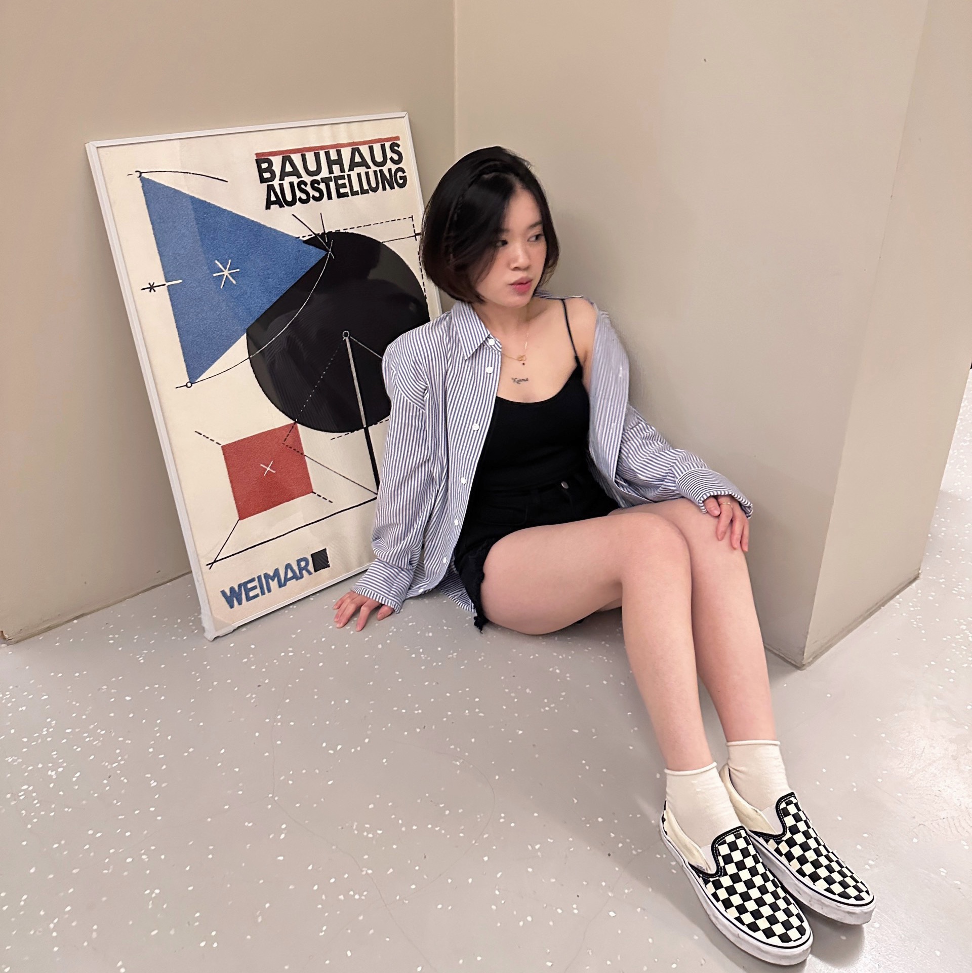 Vans Slip-On Checkerboard 착용 스타일 - 2