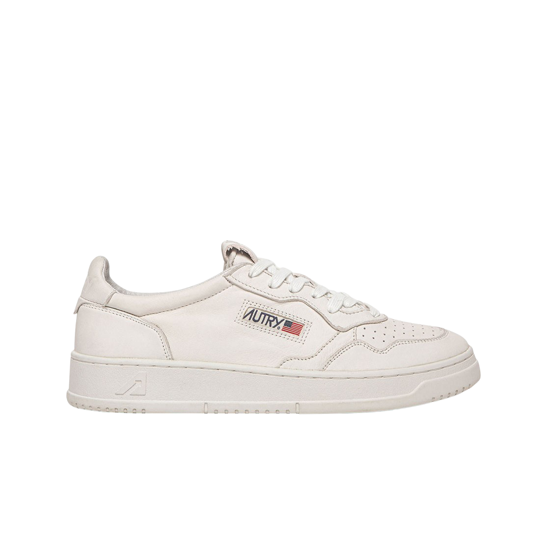 (W) 오트리 메달리스트 로우 솔리드 고트스킨 스니커즈 화이트((W) Autry Medalist Low Solid Goatskin Sneakers White)