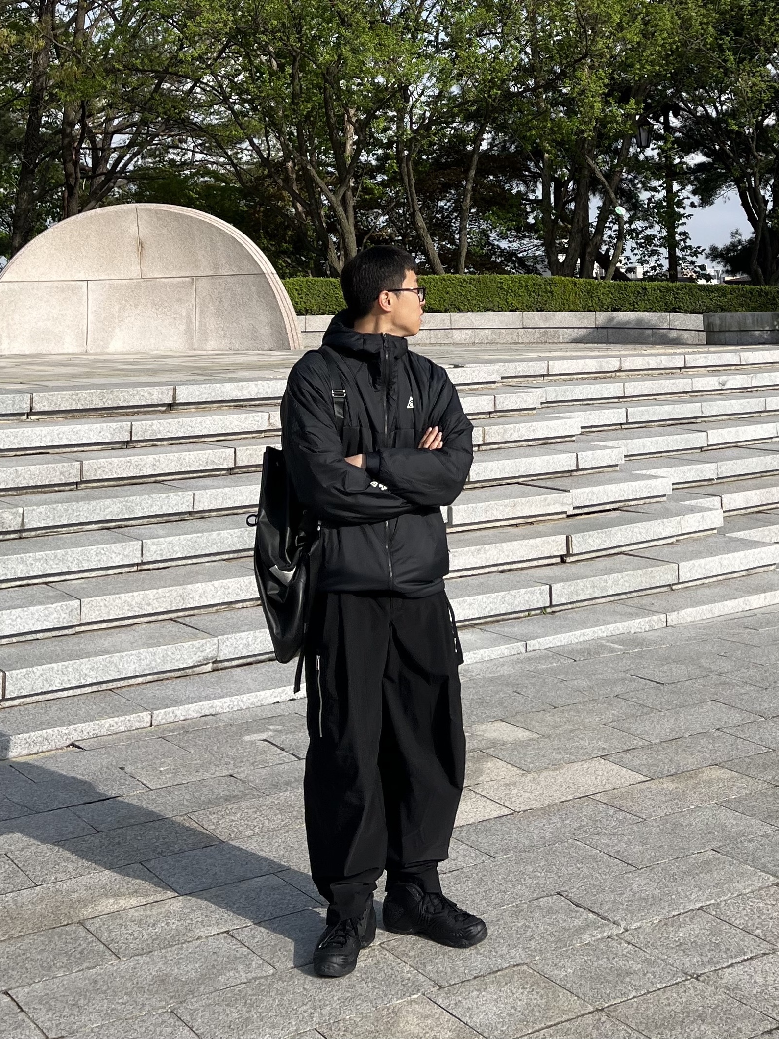 Nike x Comme des Garcons Homme Plus Air Foamposite One Black, Nike ACG Therma-Fit ADV Rope De Dope Jacket Black - US/EU 착용 스타일 - 2